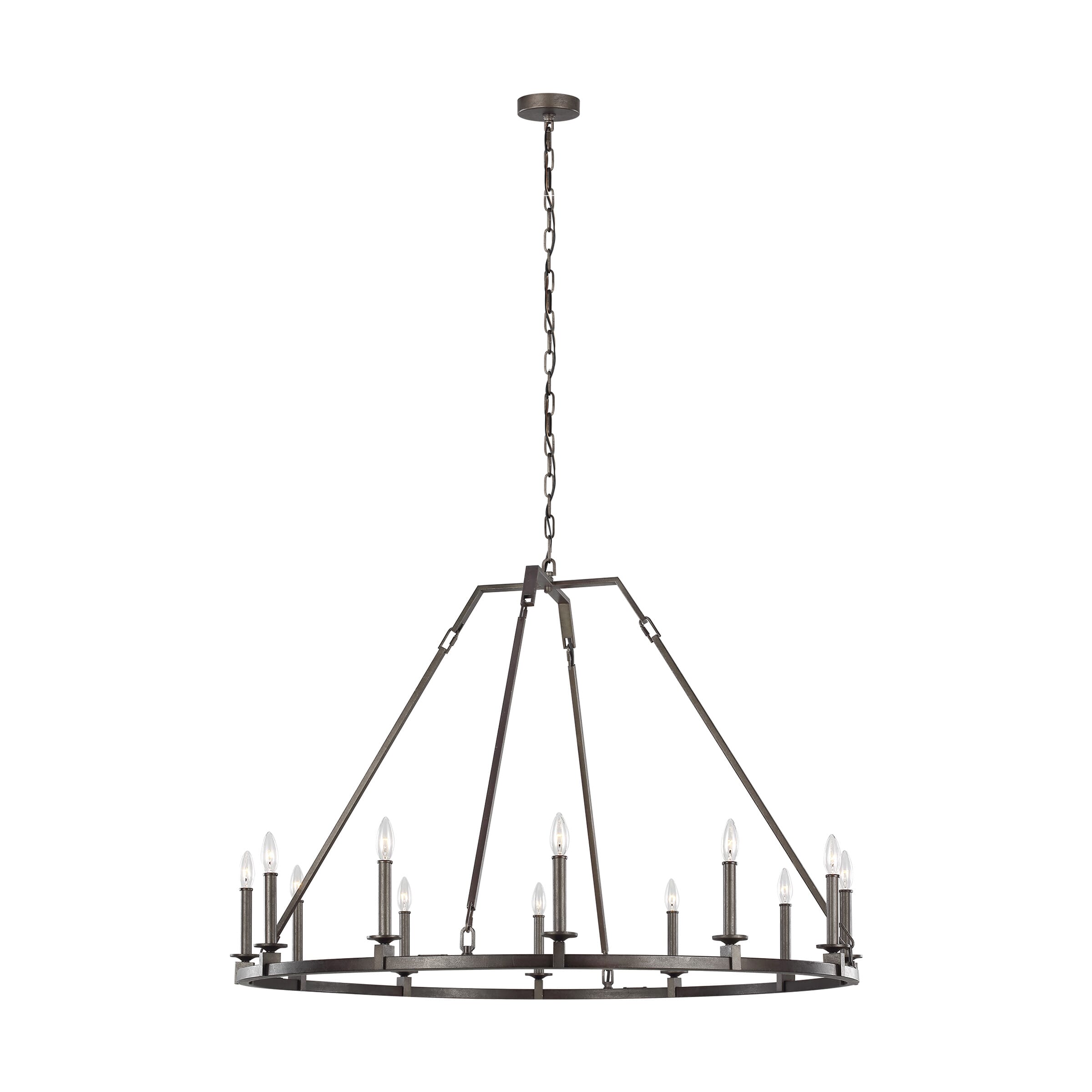 Feiss Landen 12-Light 32.875" Chandelier in Smith Steel