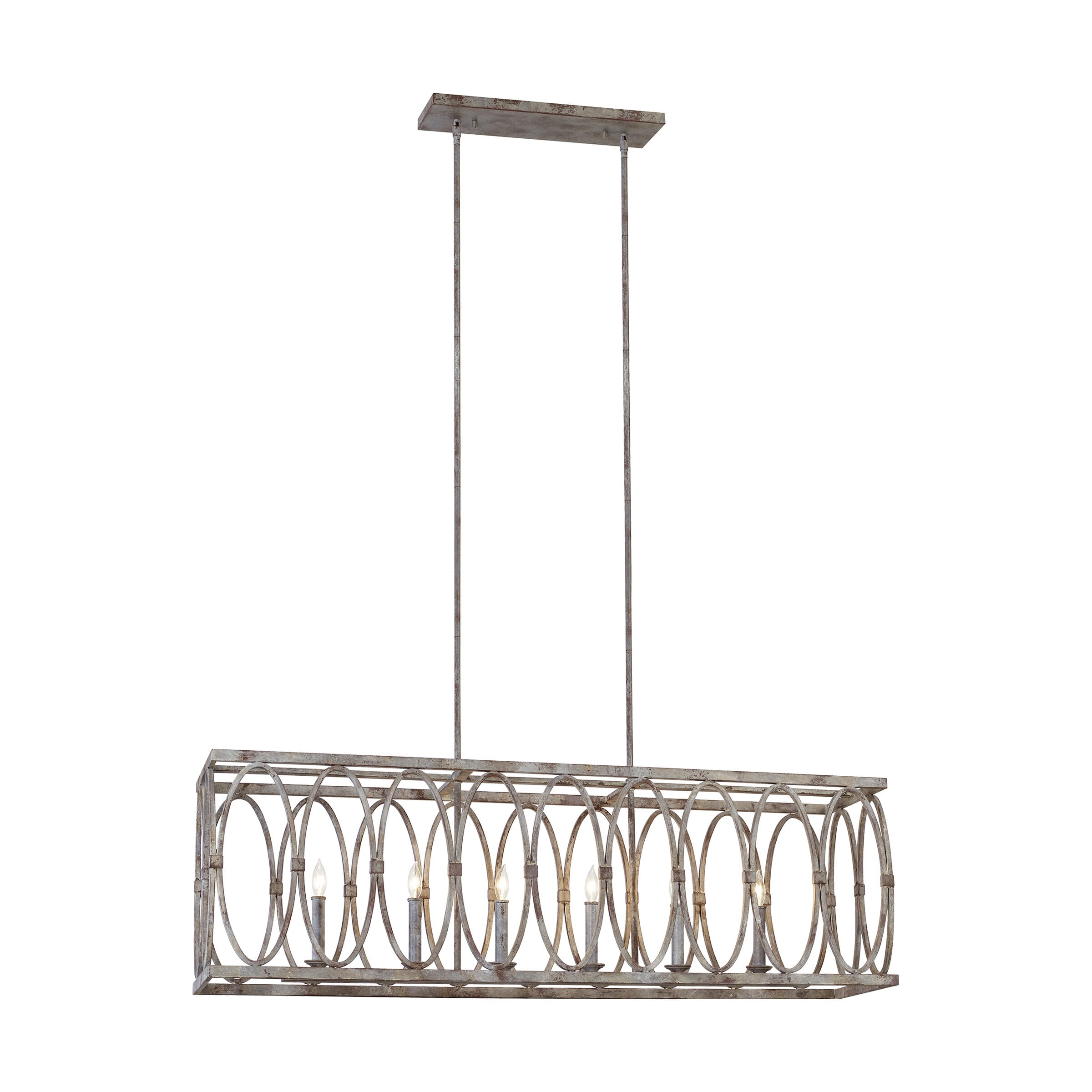 Feiss Patrice 6-Light Linear Chandelier in Deep Abyss