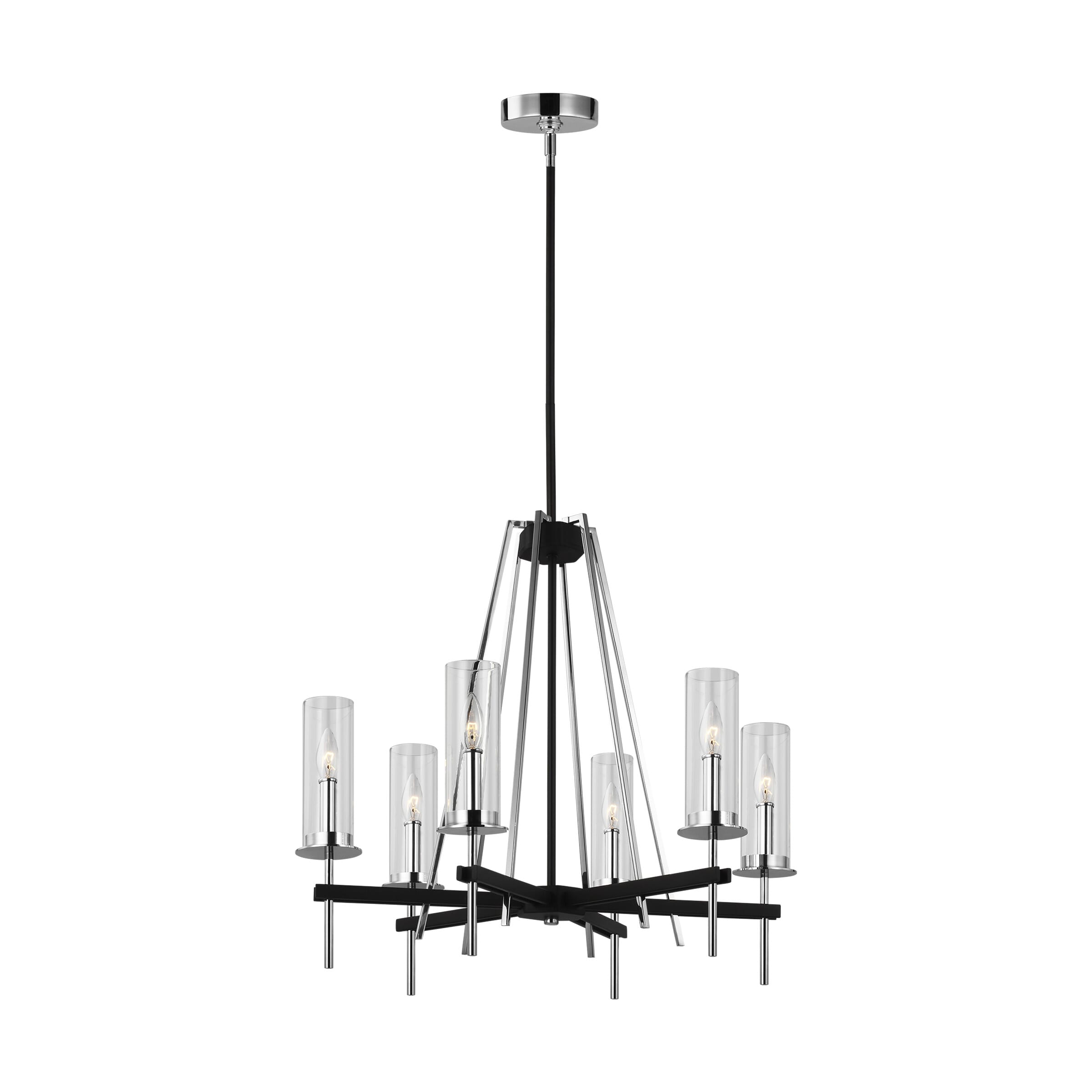 Feiss Broderick 6-Light Chandelier in Textured Black