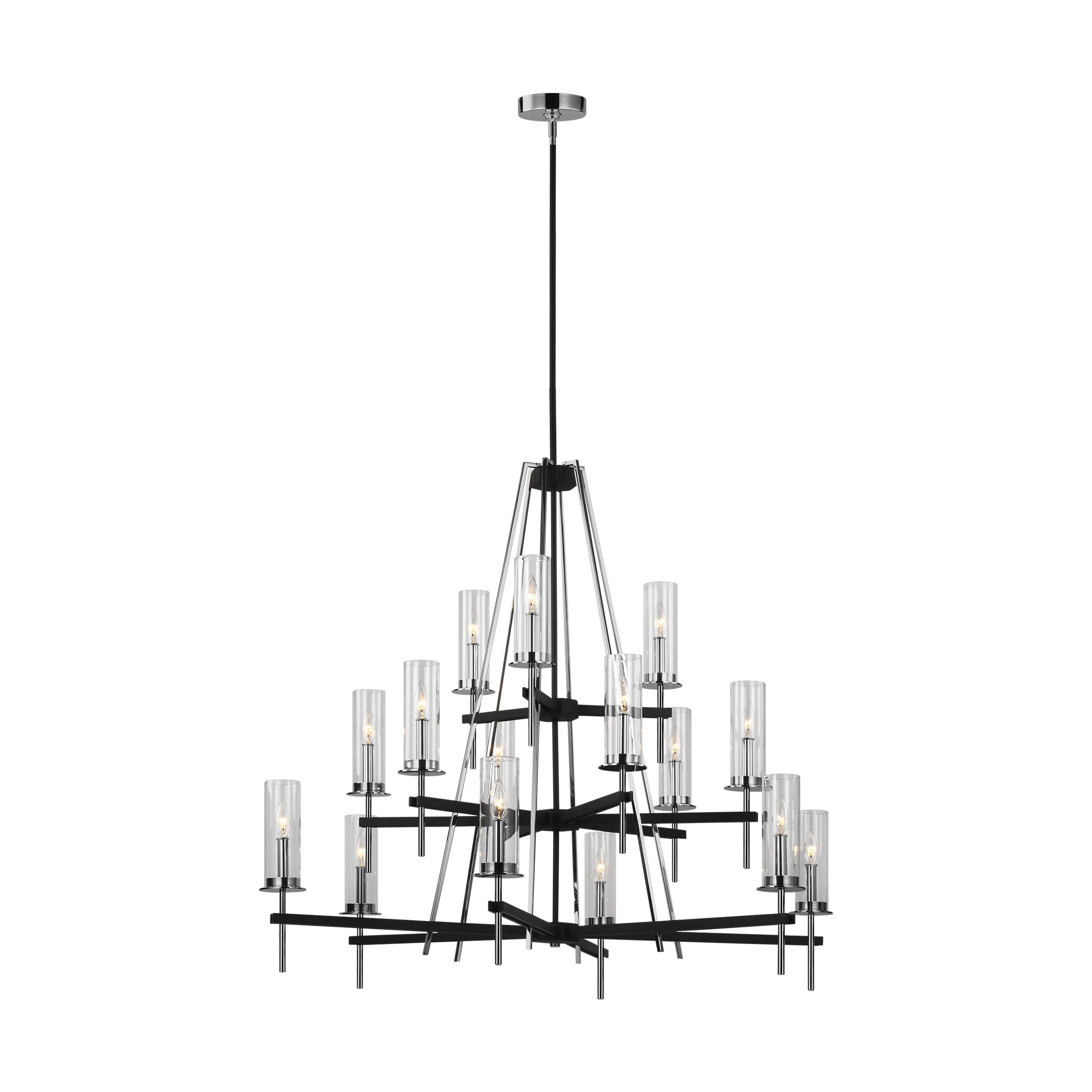 Feiss Broderick 15-Light Chandelier in Textured Black