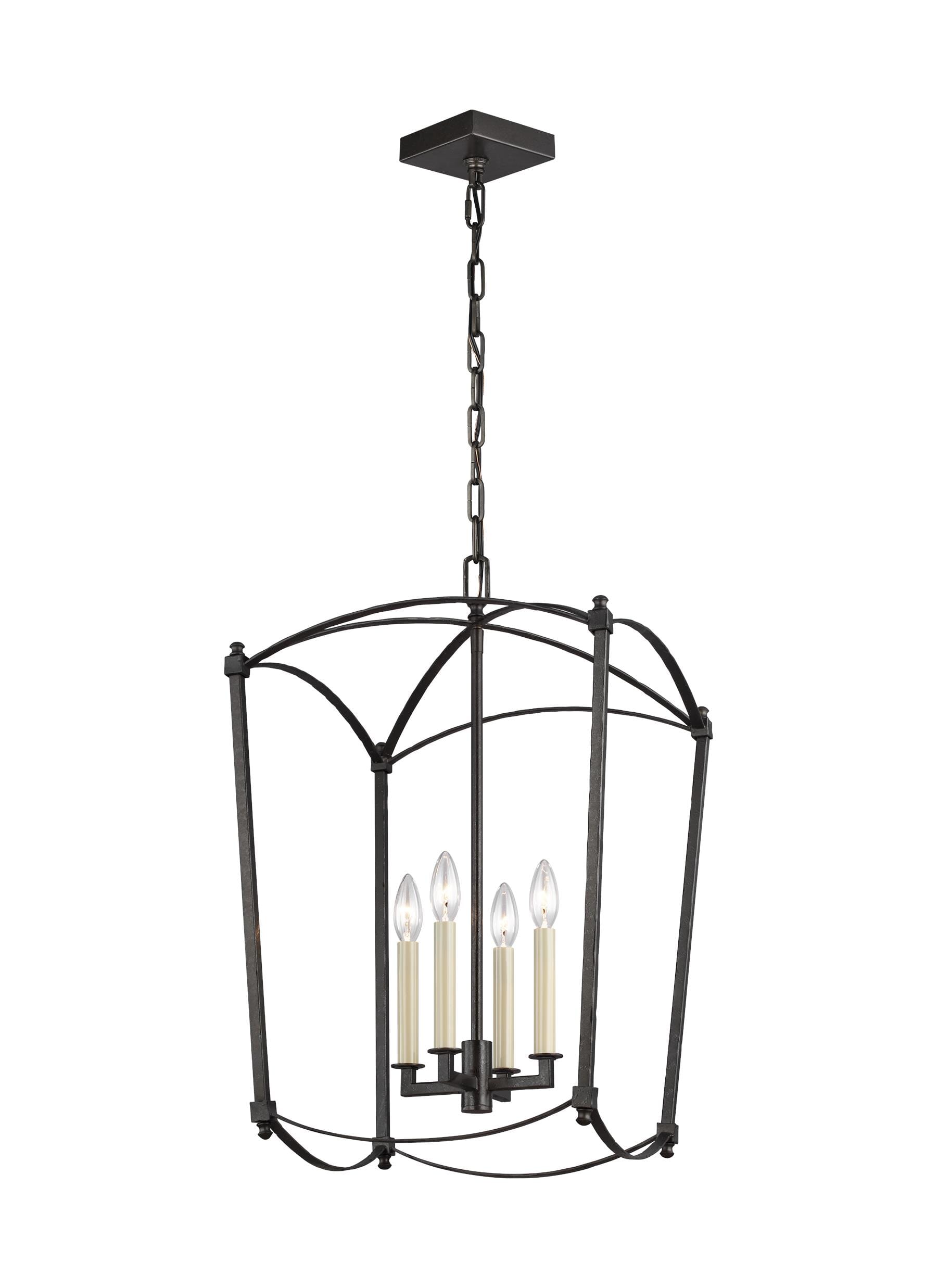 Feiss Thayer 4-Light Contemporary Chandelier in Smith Steel