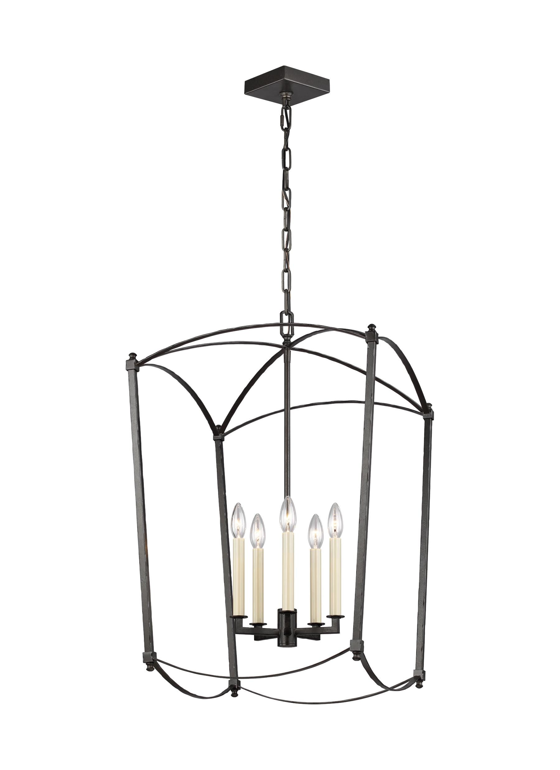 Feiss Thayer 5-Light Contemporary Chandelier in Smith Steel