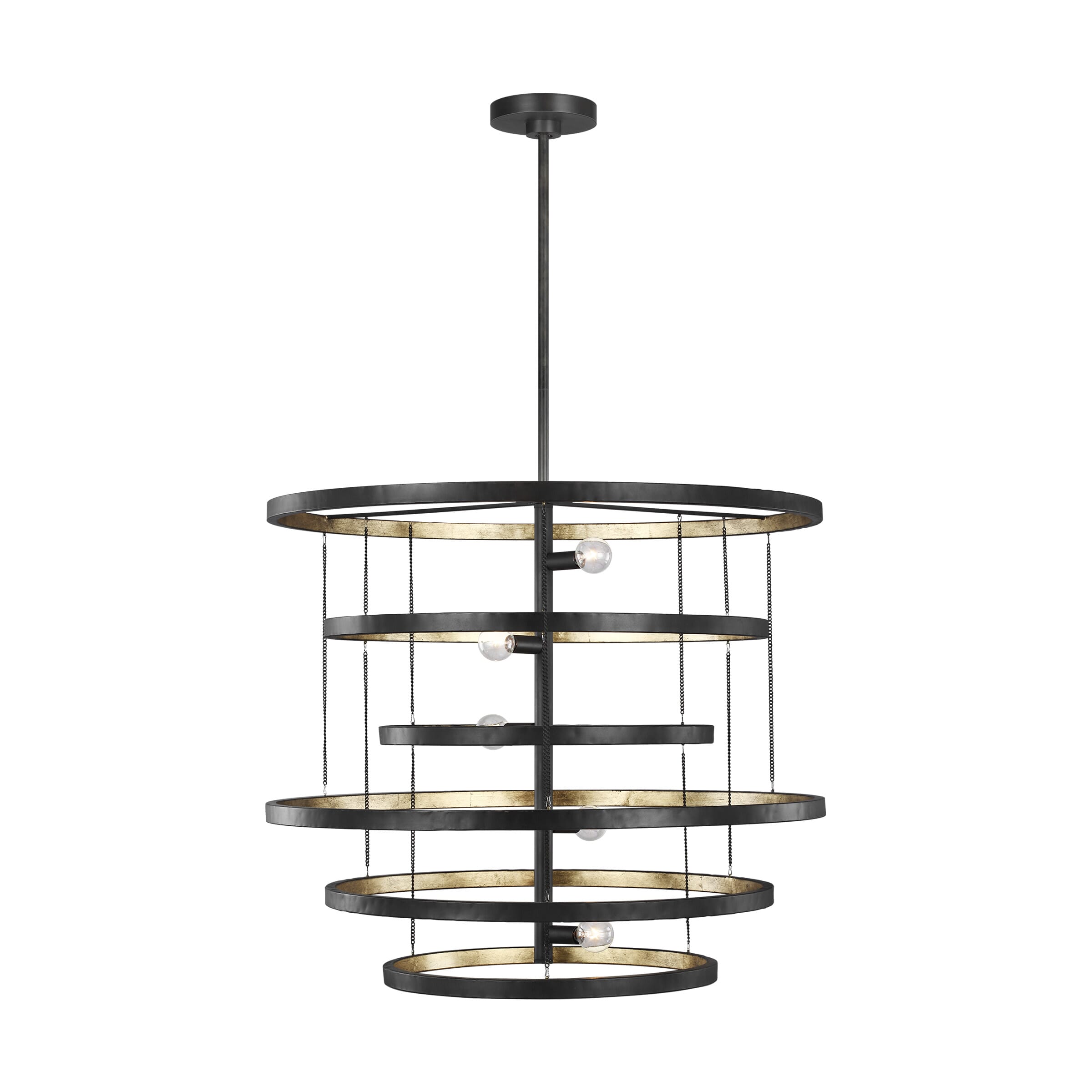 Feiss Celeste 5-Light Multi-Tier Chandelier in Aged Iron