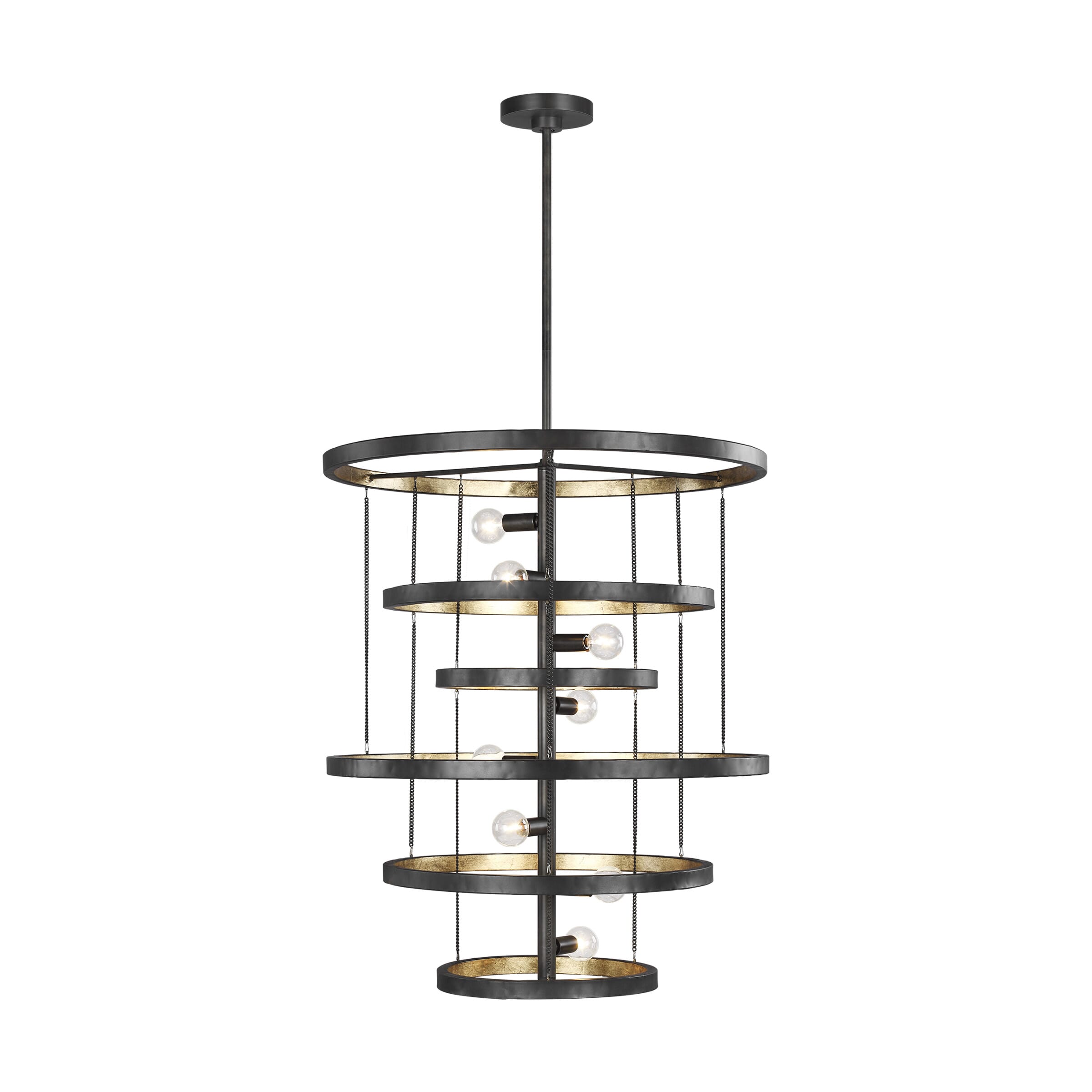 Feiss Celeste 8-Light Multi-Tier Chandelier in Aged Iron