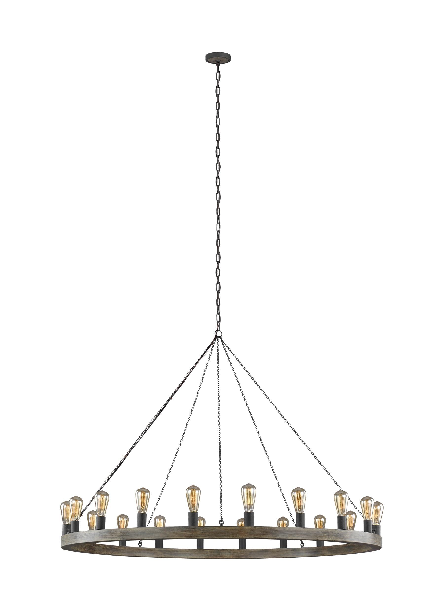 Feiss Avenir 20-Light Chandelier in Weathered Oak Wood