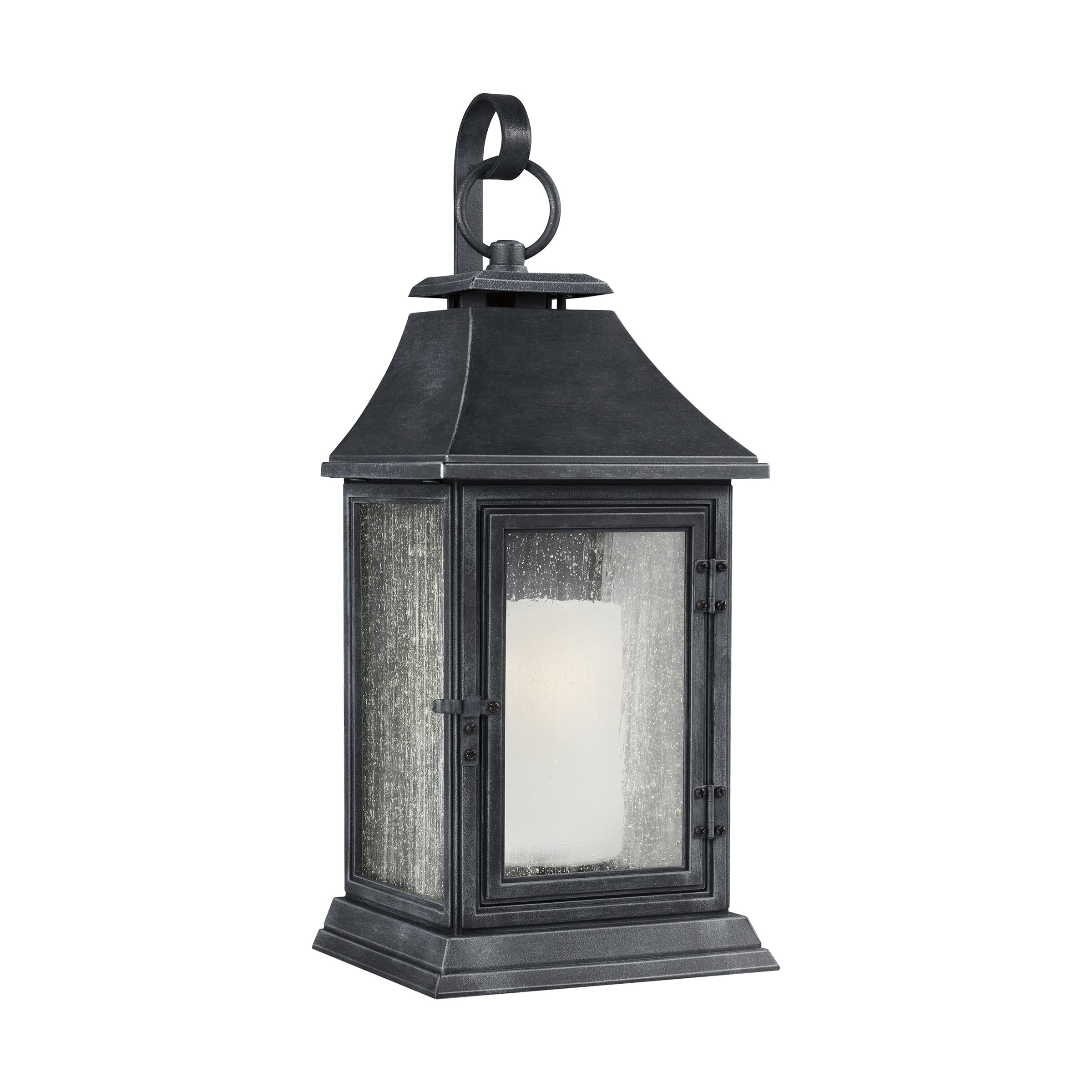 Feiss Shepherd 35.13" Outdoor Wall Sconce in Dark Weathered Zinc