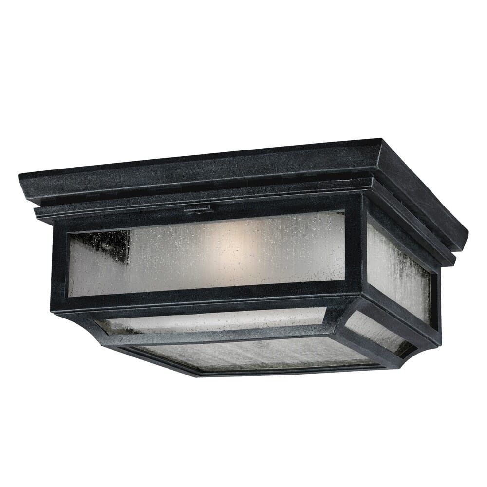 Feiss Shepherd 2-Light Outdoor Flush Mount in Dark Weathered Zinc