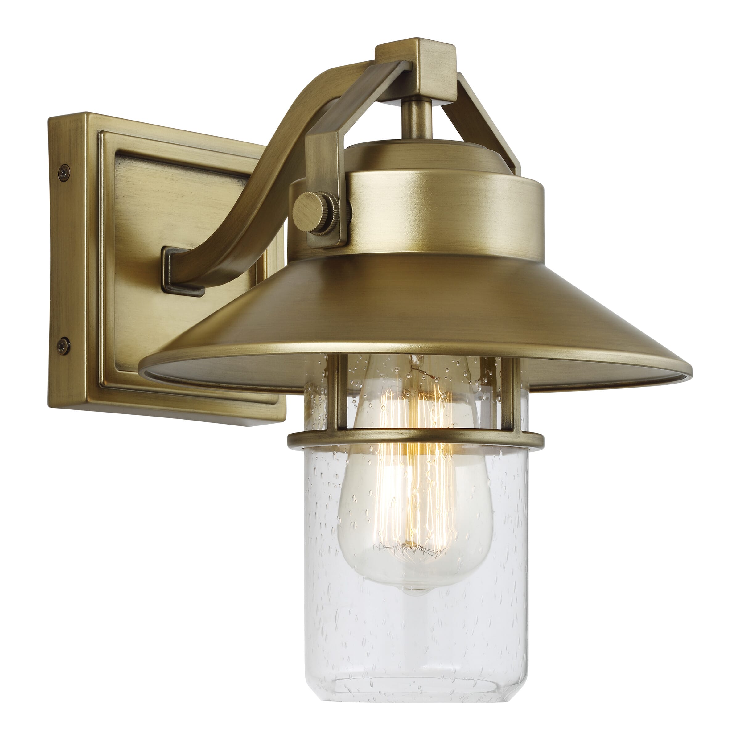 Feiss Boynton 11" Outdoor Wall Light in Painted Distressed Brass