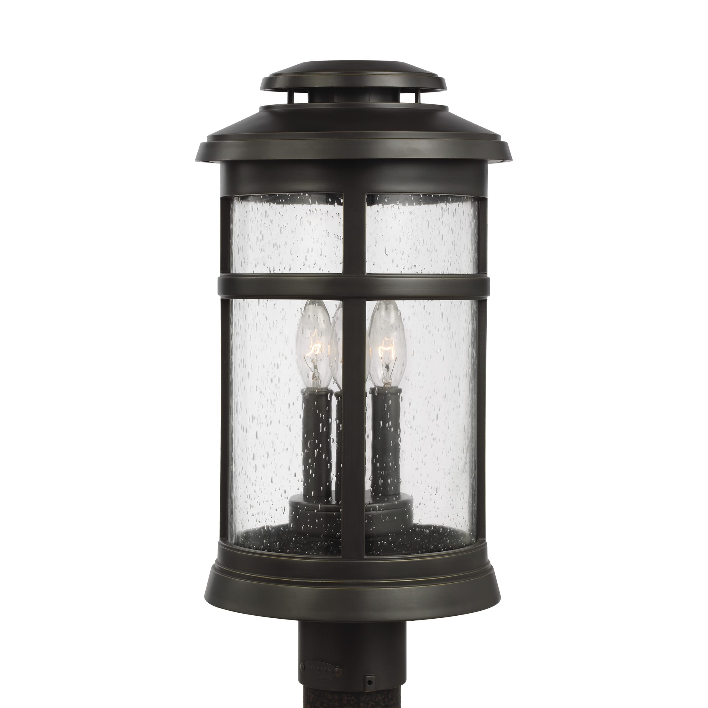 Feiss Newport 3-Light Outdoor Post Light in Antique Bronze