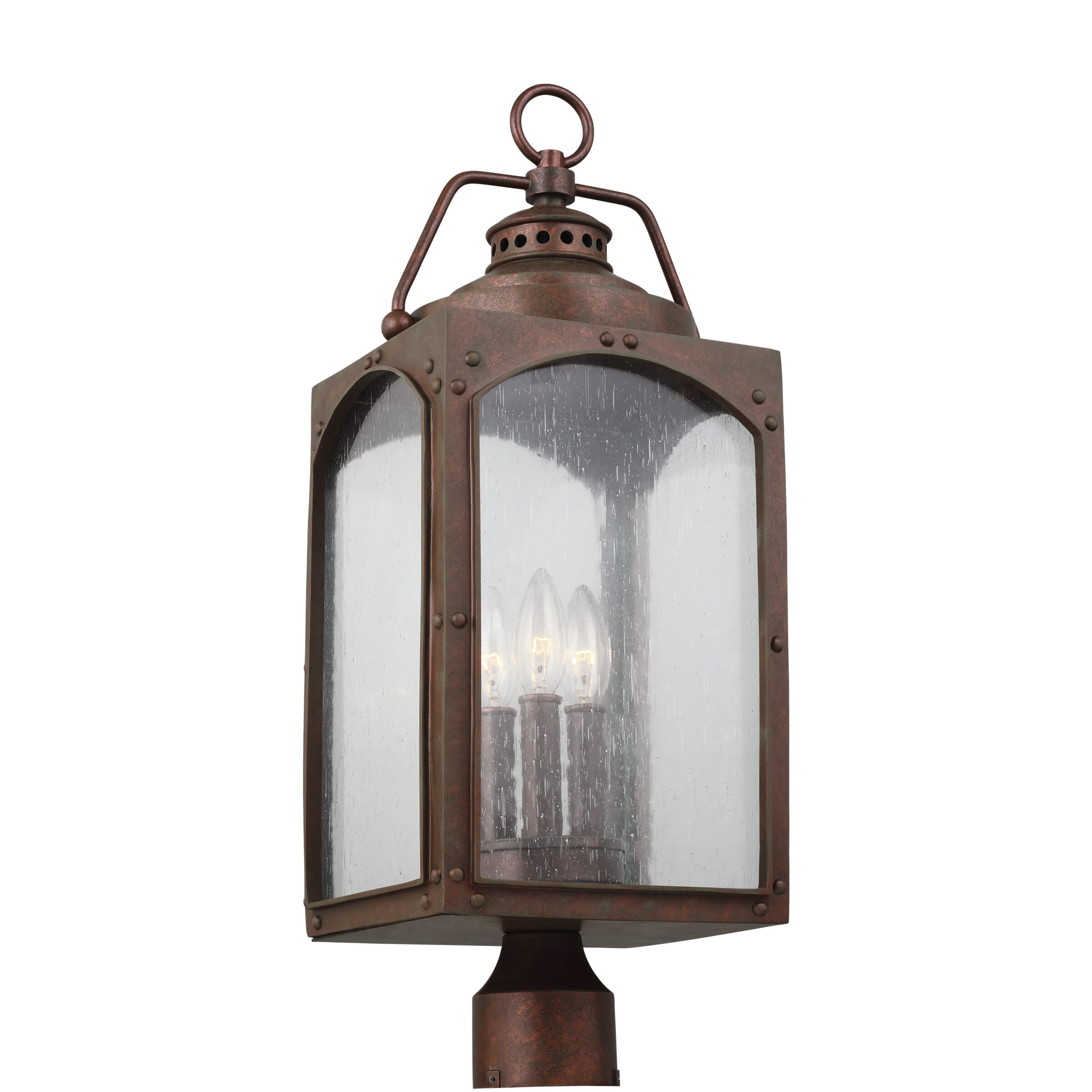 Feiss Randhurst 3-Light Outdoor Post Light in Copper Oxide