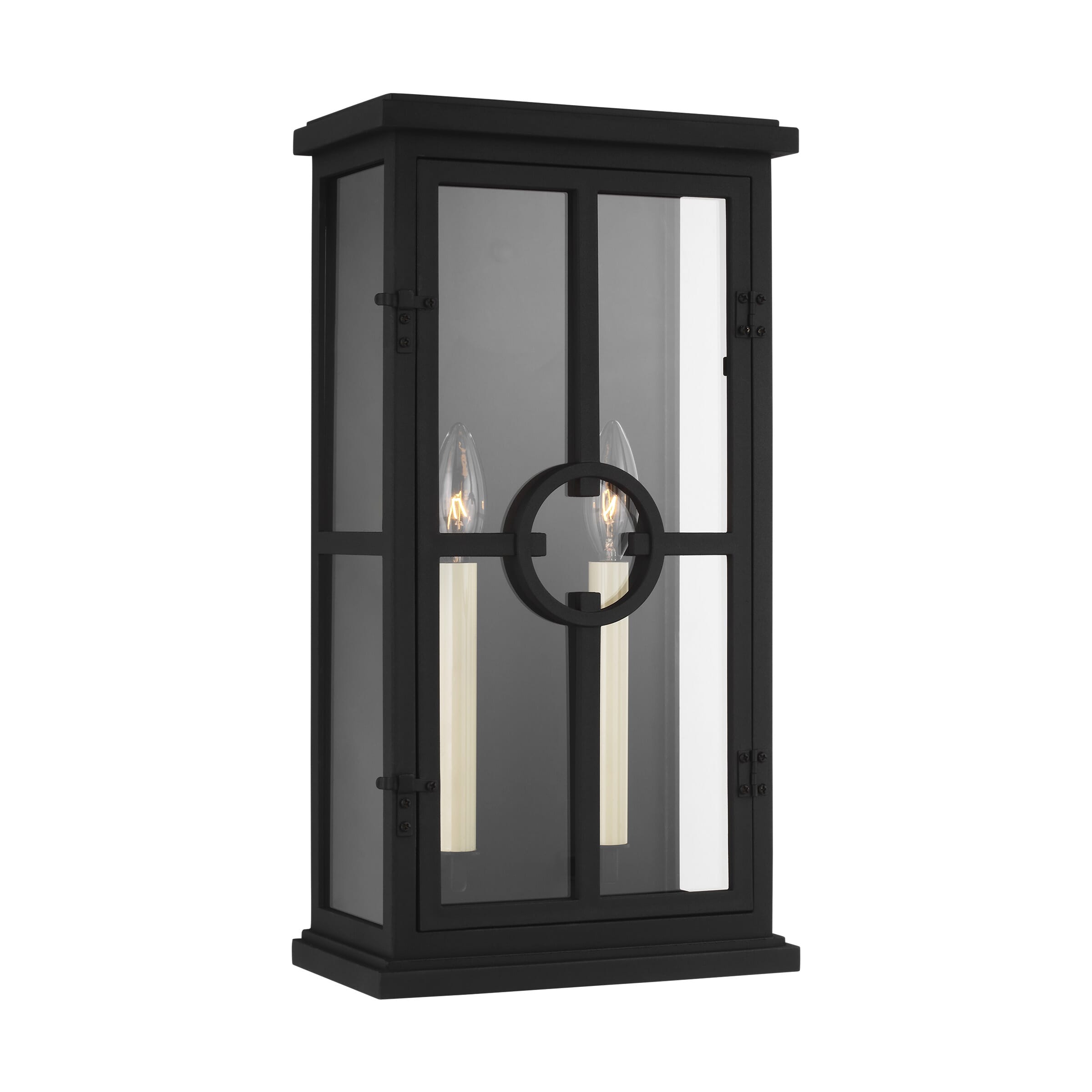 Feiss Belleville 18" 2-Light Outdoor Wall Lantern in Textured Black