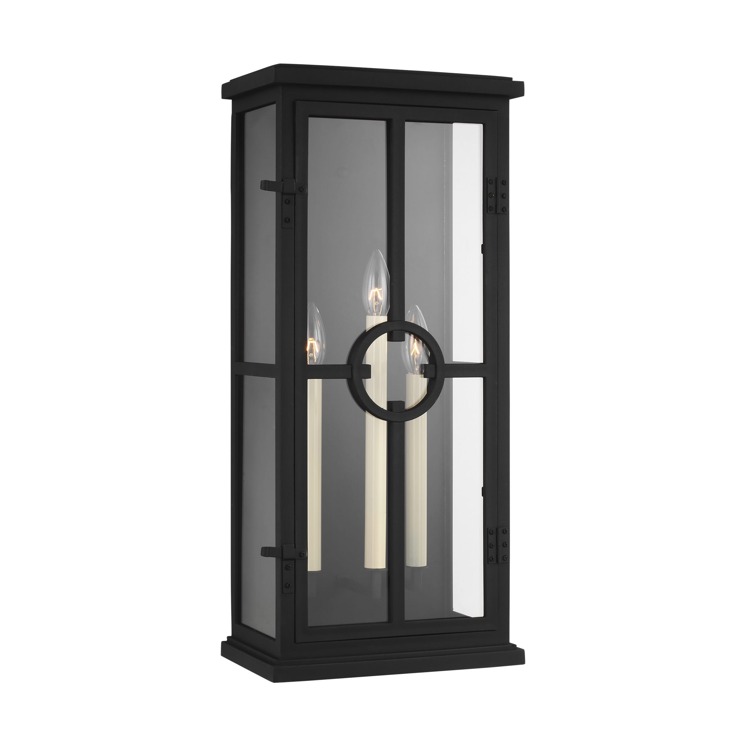 Feiss Belleville 23.875" 3-Light Outdoor Wall Lantern in Textured Black