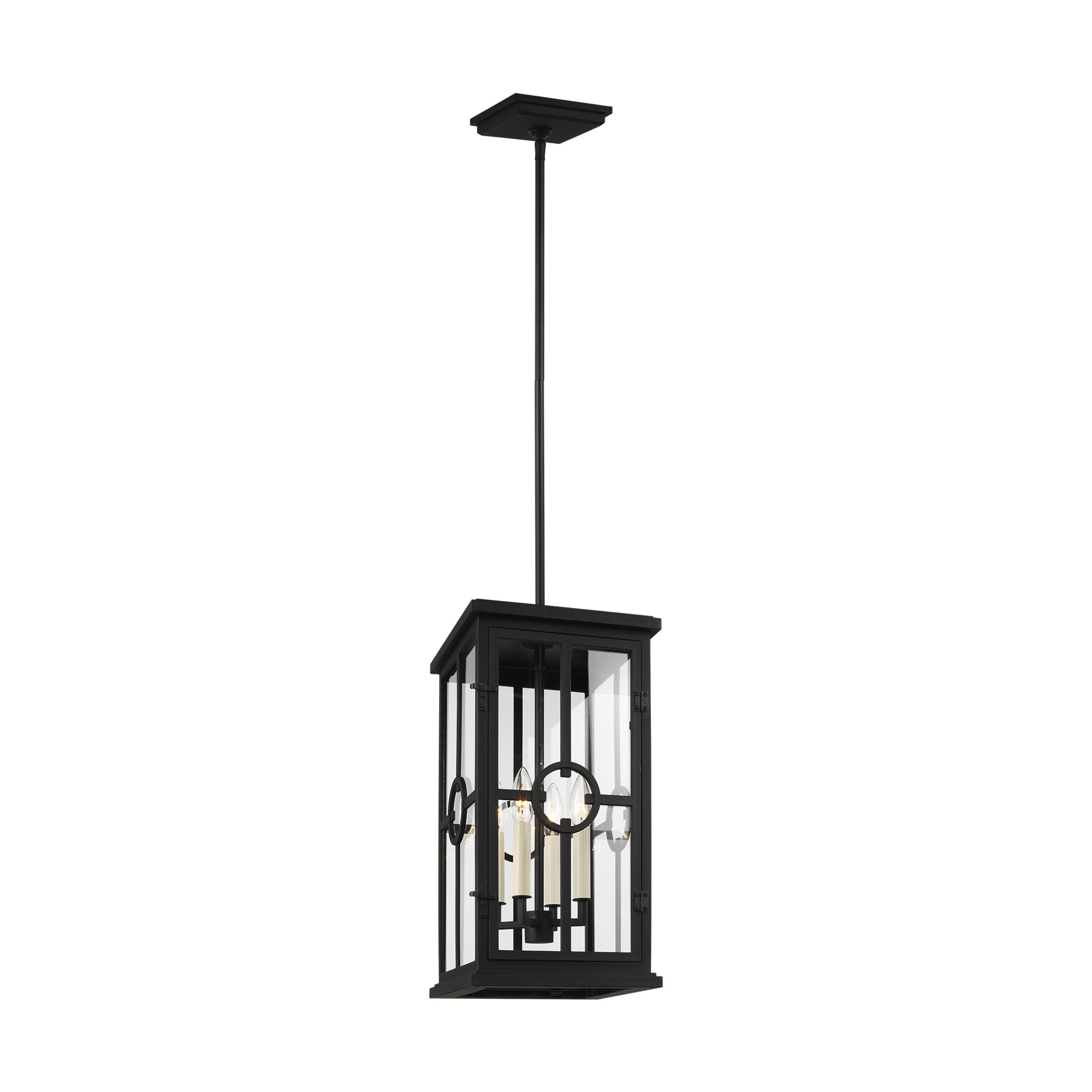 Feiss Belleville 4-Light Outdoor Pendant in Textured Black