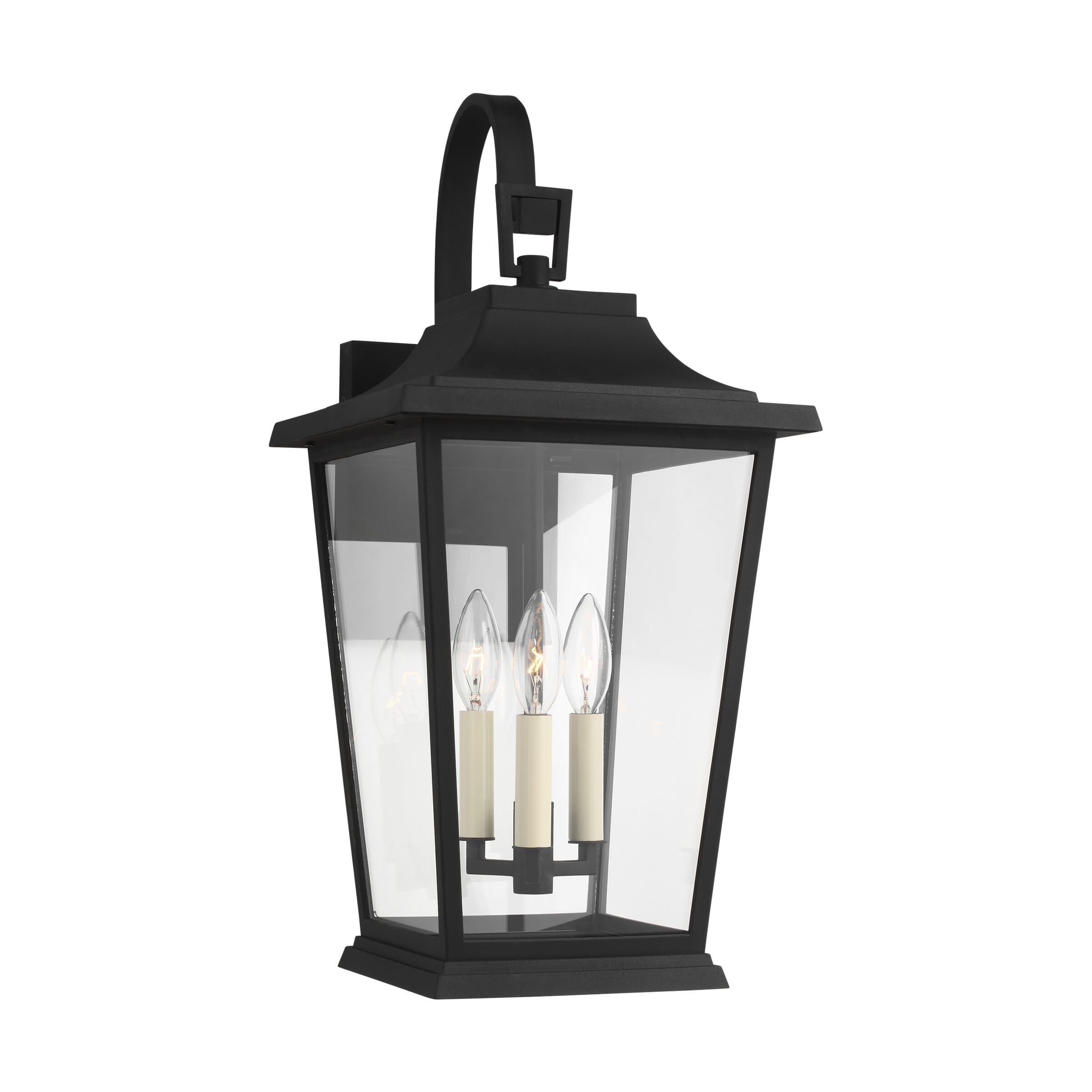 Feiss Warren 22.625" 3-Light Outdoor Wall Lantern in Textured Black