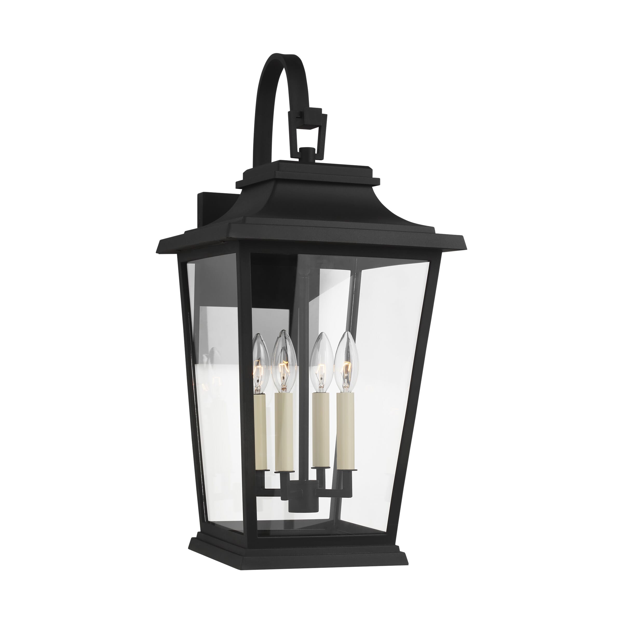 Feiss Warren 25.625" 4-Light Outdoor Wall Lantern in Textured Black