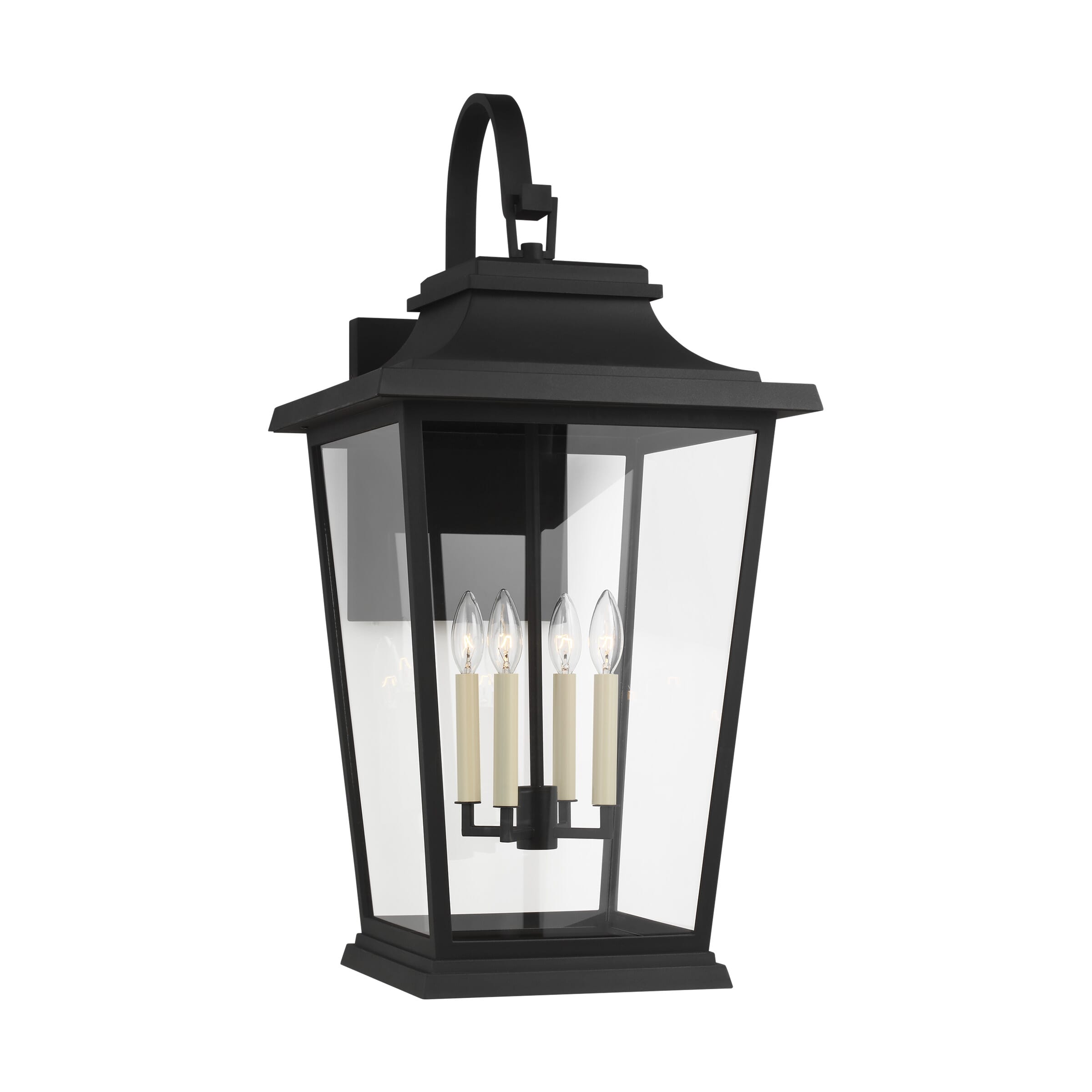 Feiss Warren 33.125" 4-Light Outdoor Wall Lantern in Textured Black