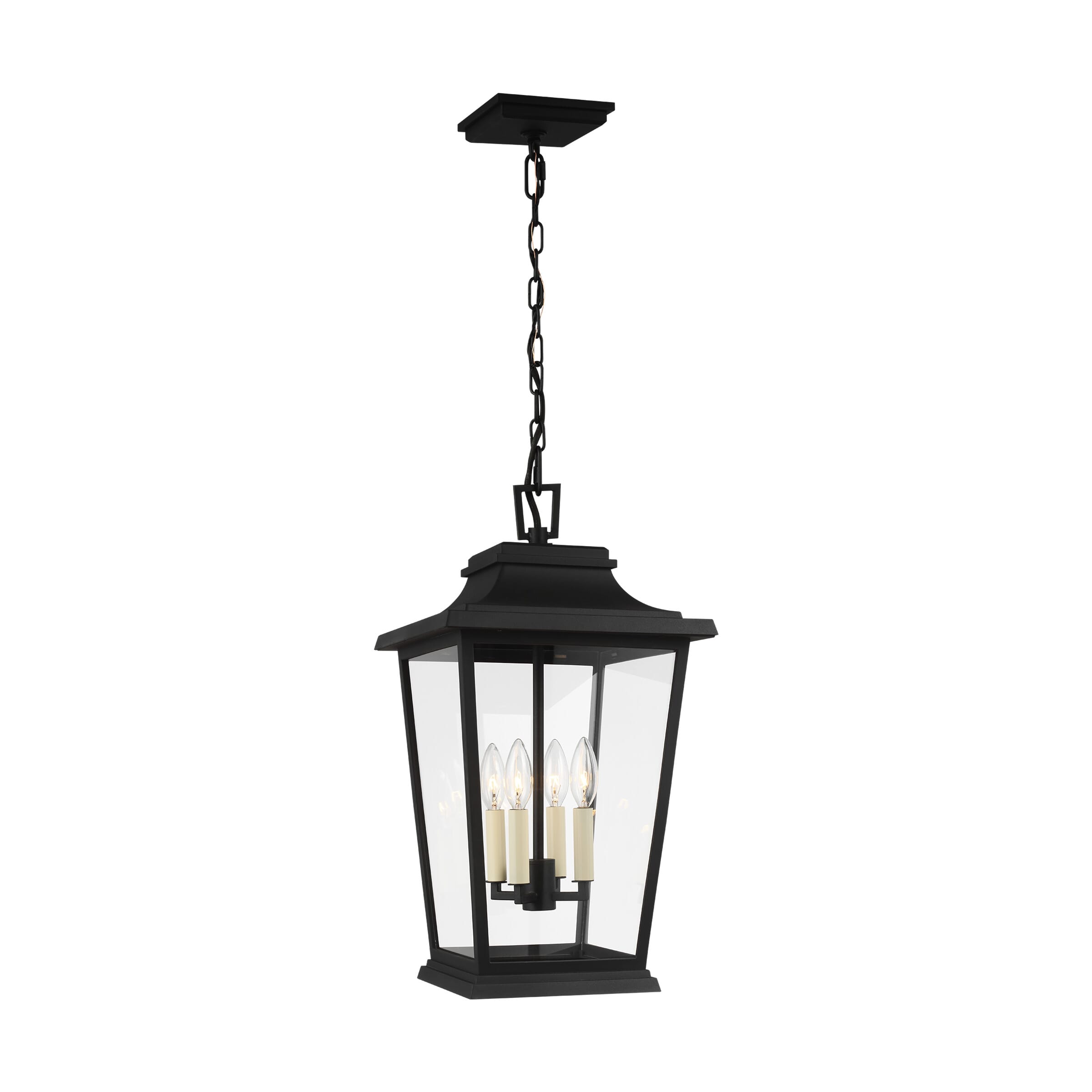 Feiss Warren 4-Light Outdoor Pendant in Textured Black