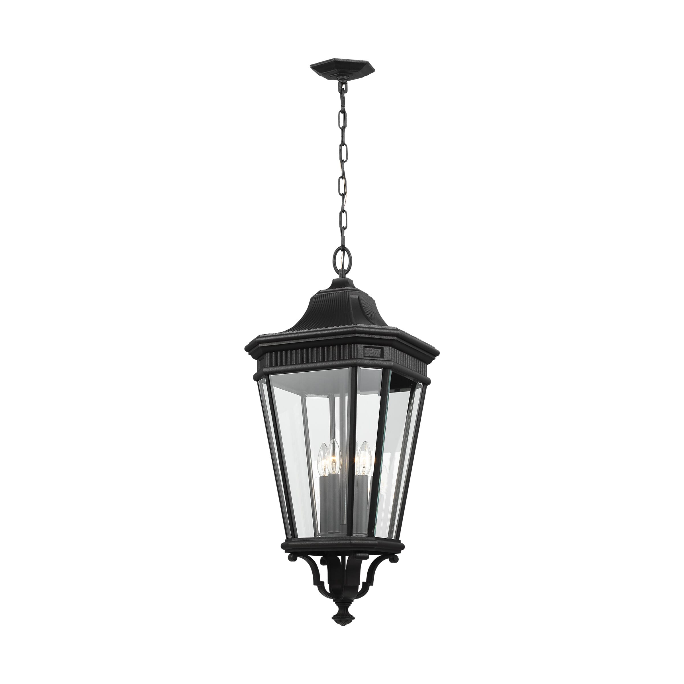 Feiss Cotswold Lane 4-Light Hanging Lantern in Black