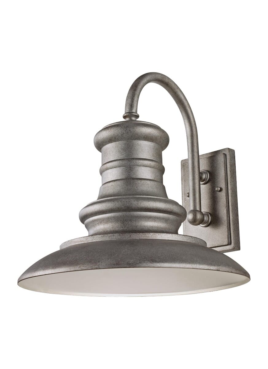 Feiss Redding Station LED 15" Outdoor Wall Light in Tarnished Silver