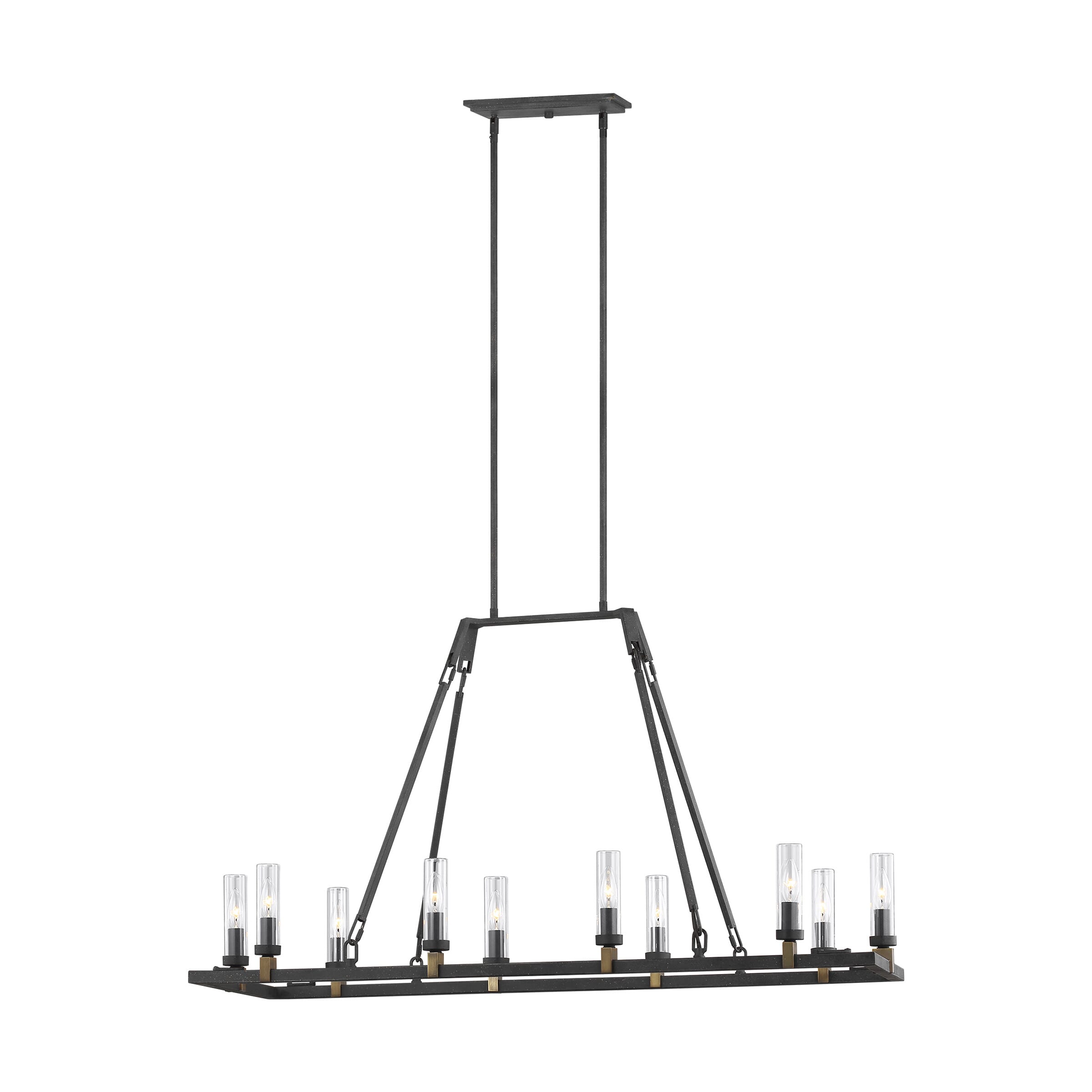 Feiss Landen 10-Light Outdoor Chandelier in Antique Forged Iron