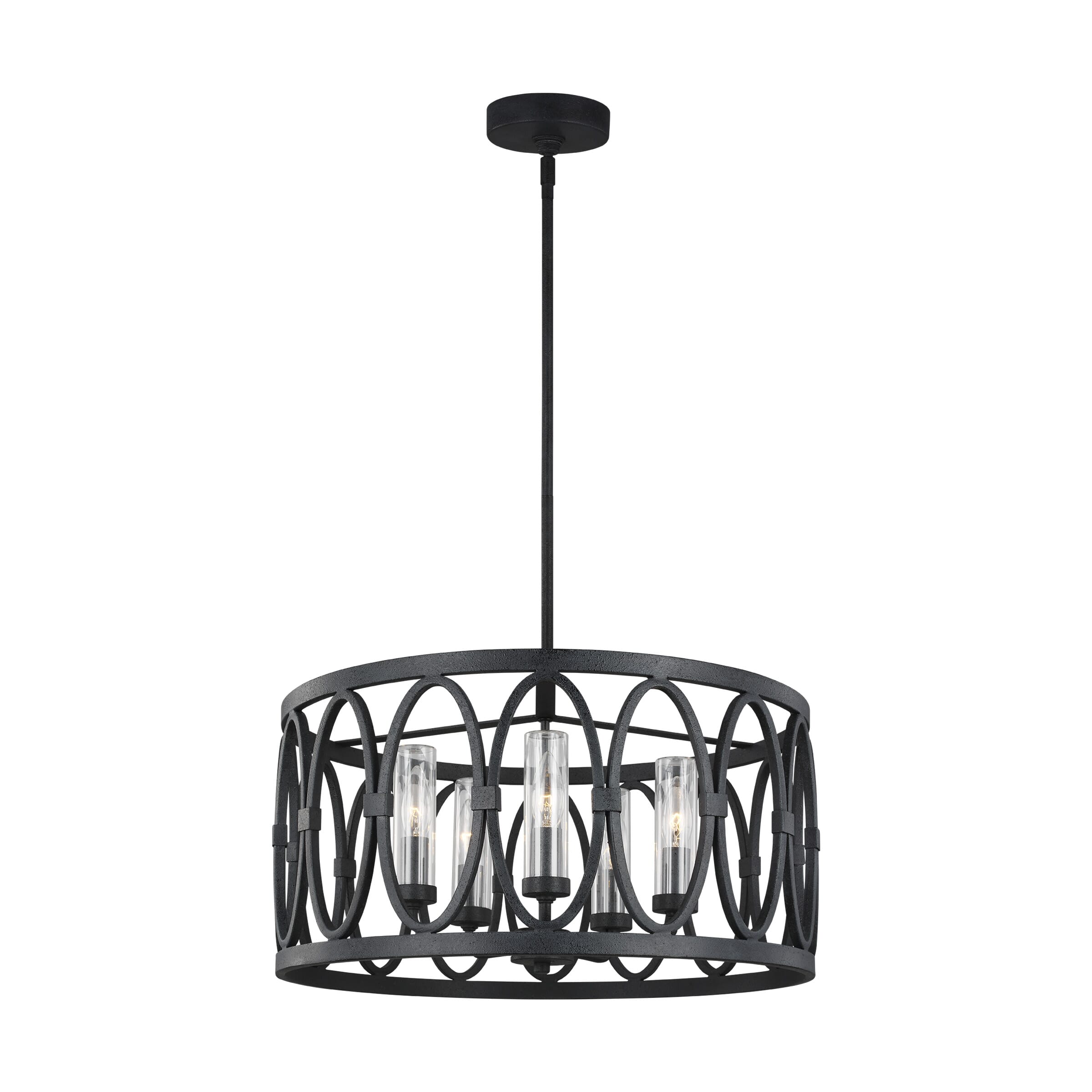 Feiss Patrice 5-Light Outdoor Chandelier in Dark Weathered Zinc