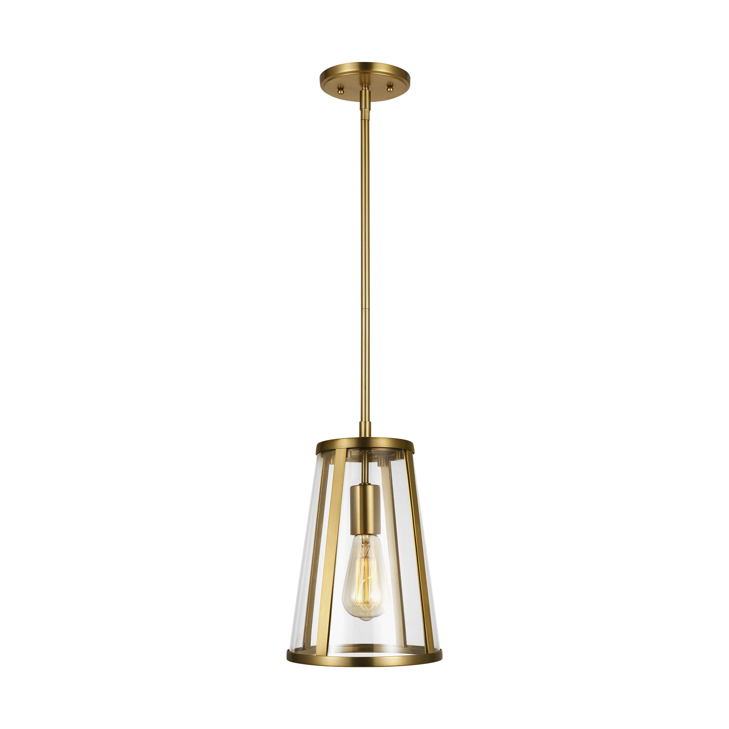 Feiss Harrow Mini Pendant in Burnished Brass