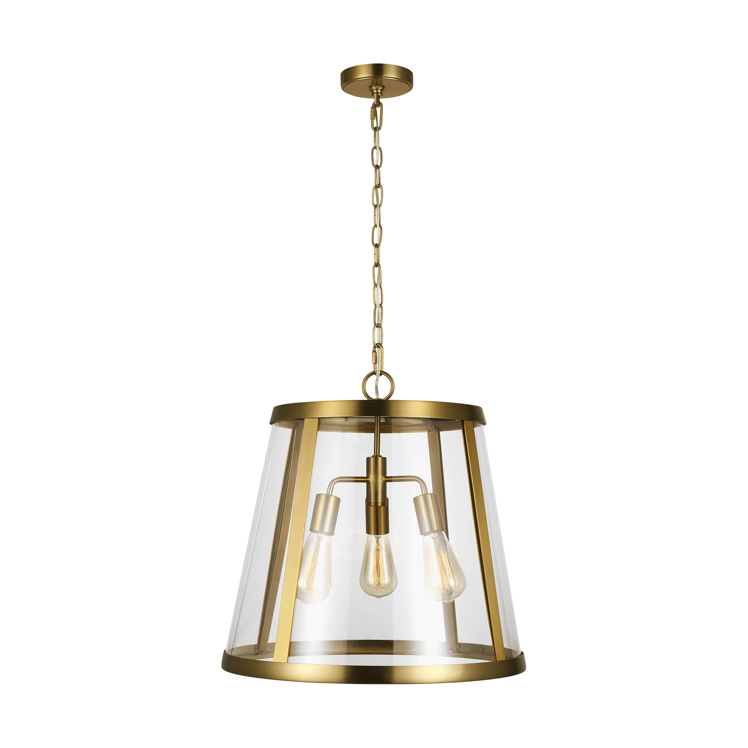 Feiss Harrow 3-Light Pendant Light in Burnished Brass