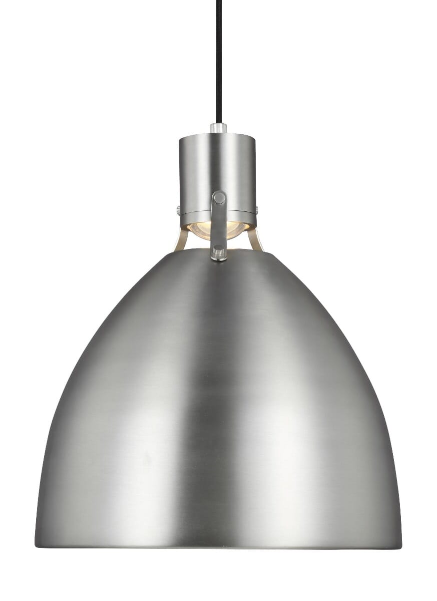 Feiss Brynne LED Metal Pendant Light in Satin Nickel