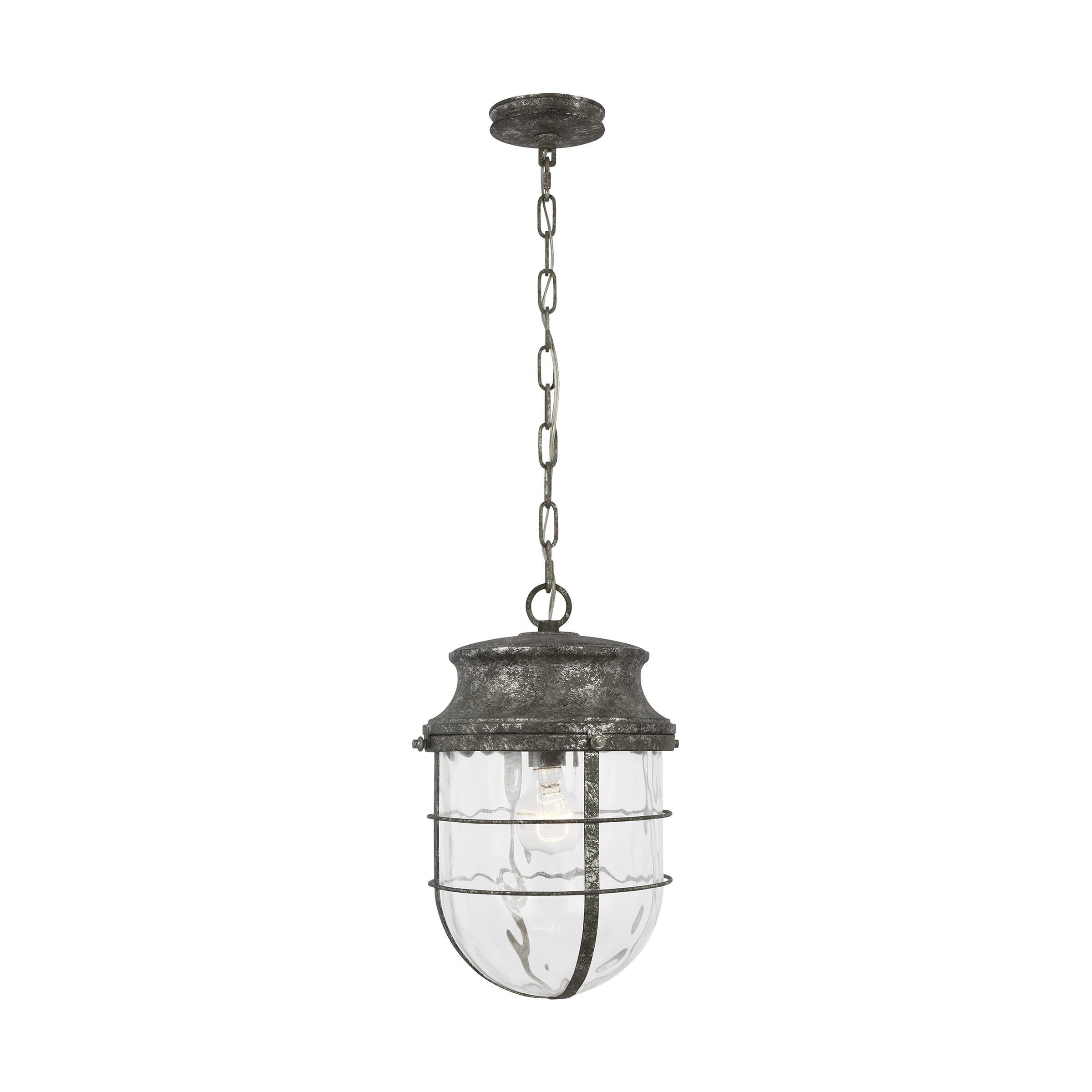 Feiss Parson 1-Light Pendant in Distressed Silver Leaf