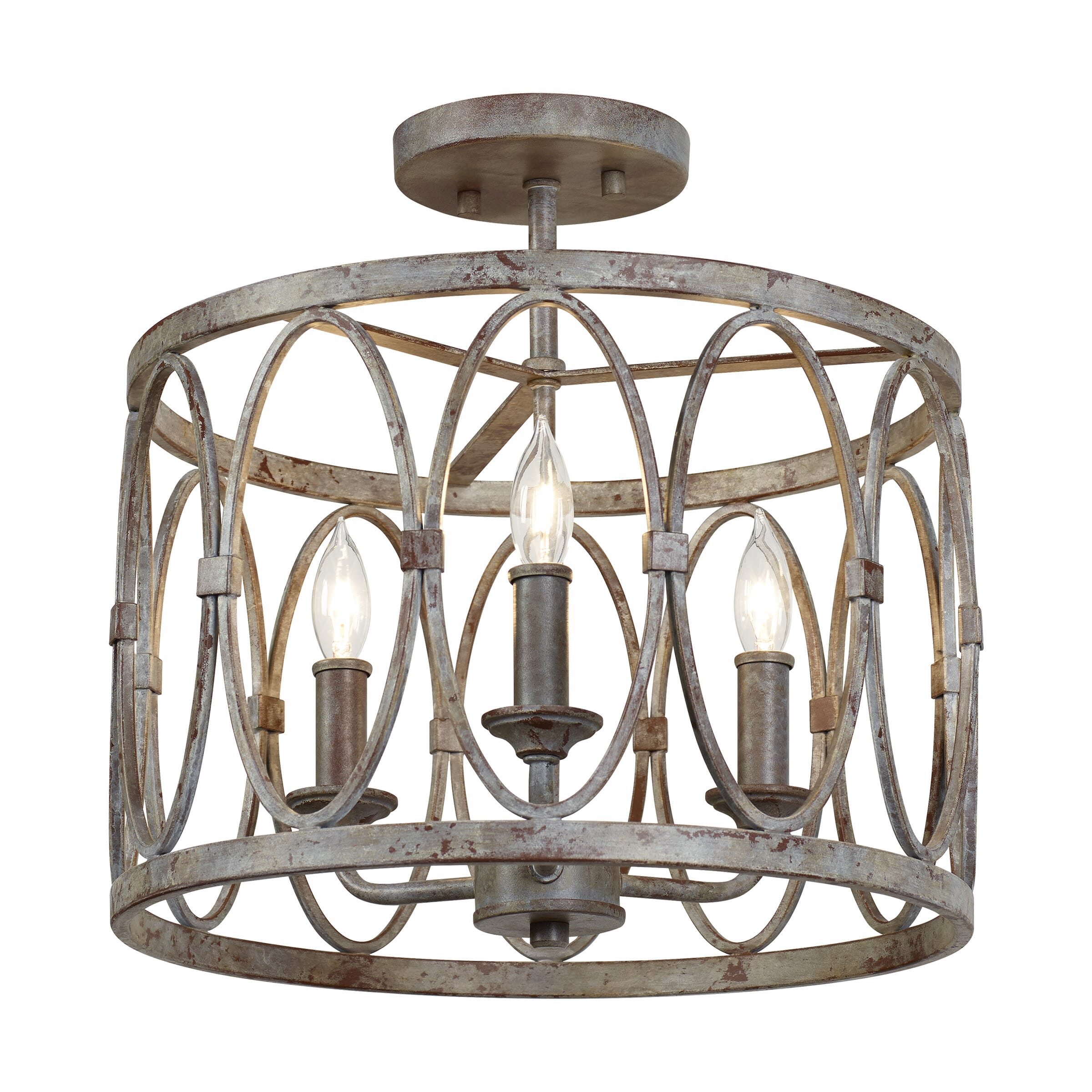 Feiss Patrice Semi Flush Ceiling Light in Deep Abyss