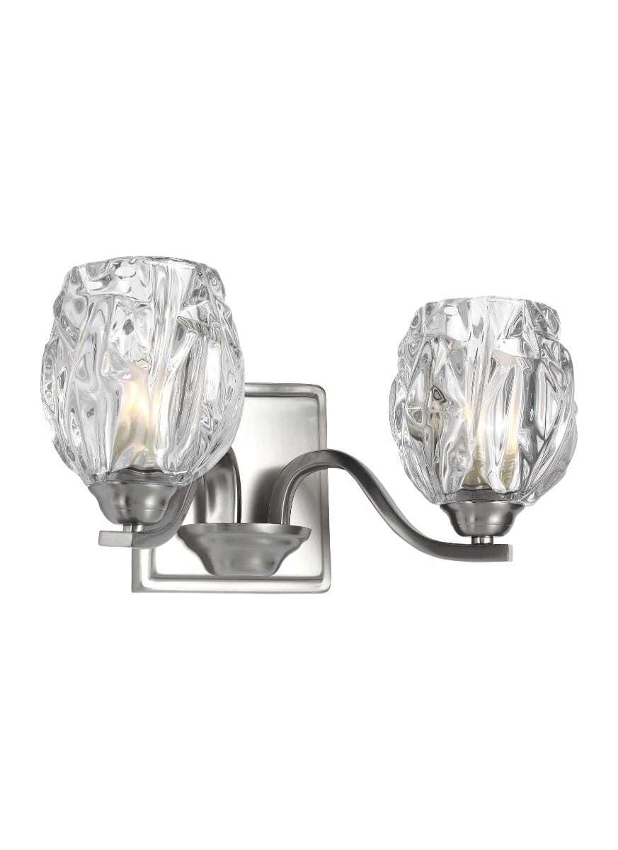 Feiss Kalli 2-Light 13" Bathroom Vanity Light in Satin Nickel