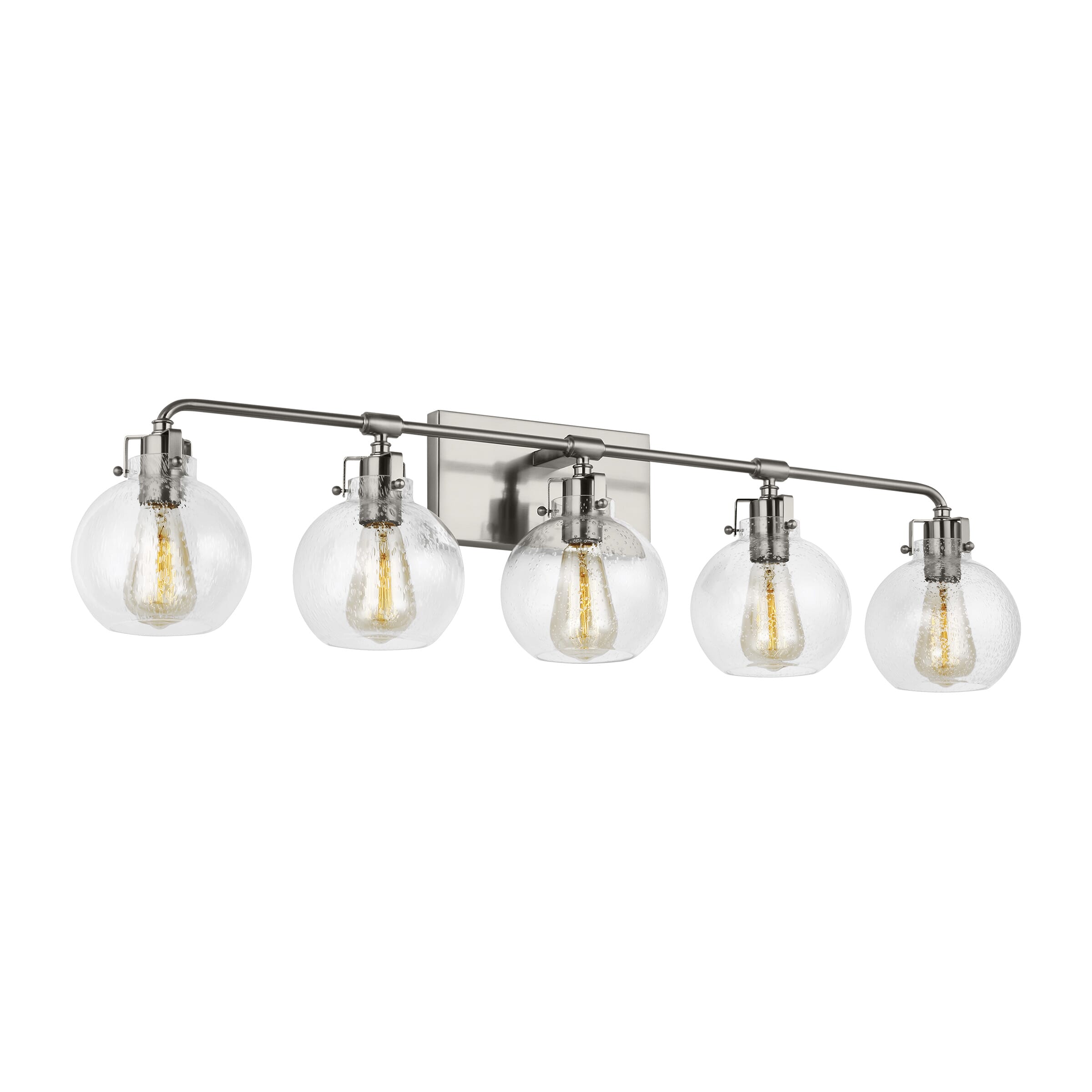 Feiss Clara 5-Light Bathroom Vanity Light in Satin Nickel