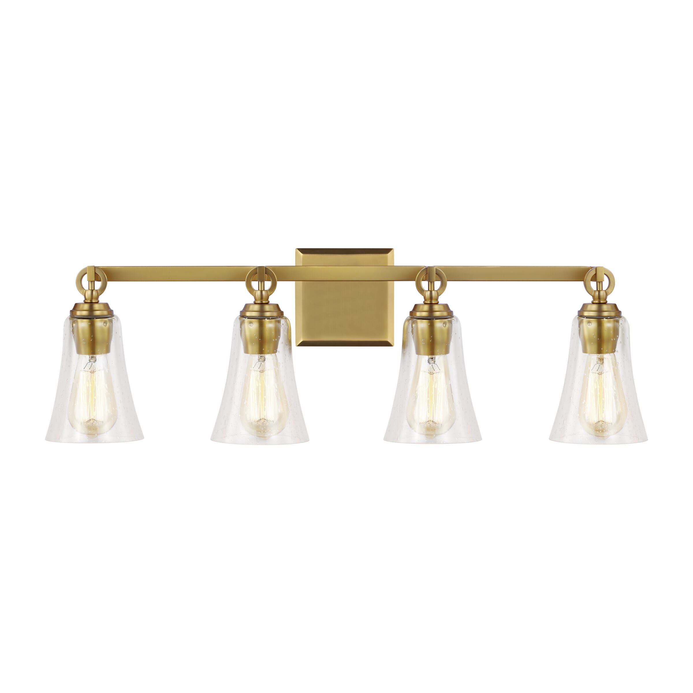 Feiss Monterro 4-Light 9" Bathroom Vanity Light in Burnished Brass