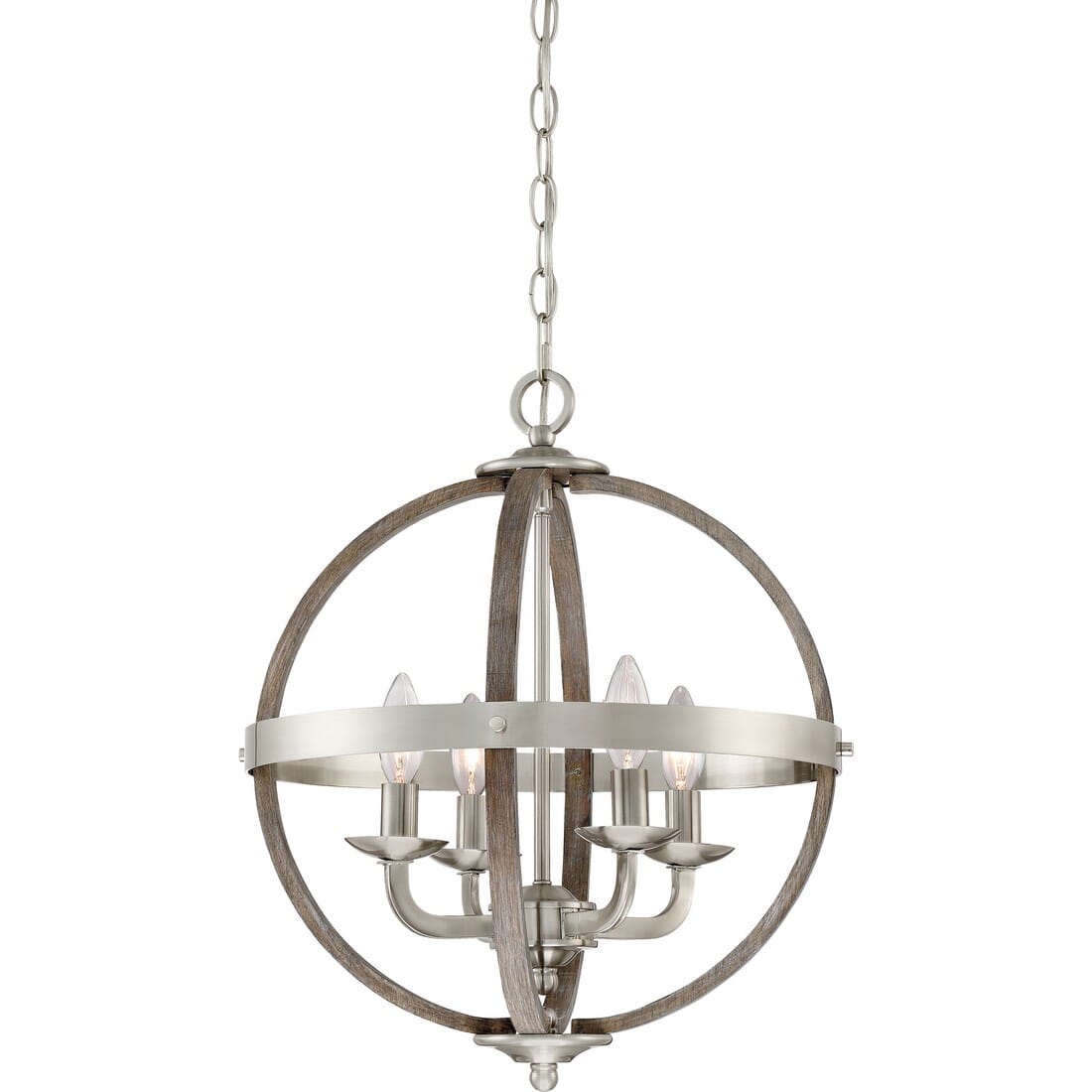 Quoizel Fusion 4-Light 20" Transitional Chandelier in Brushed Nickel