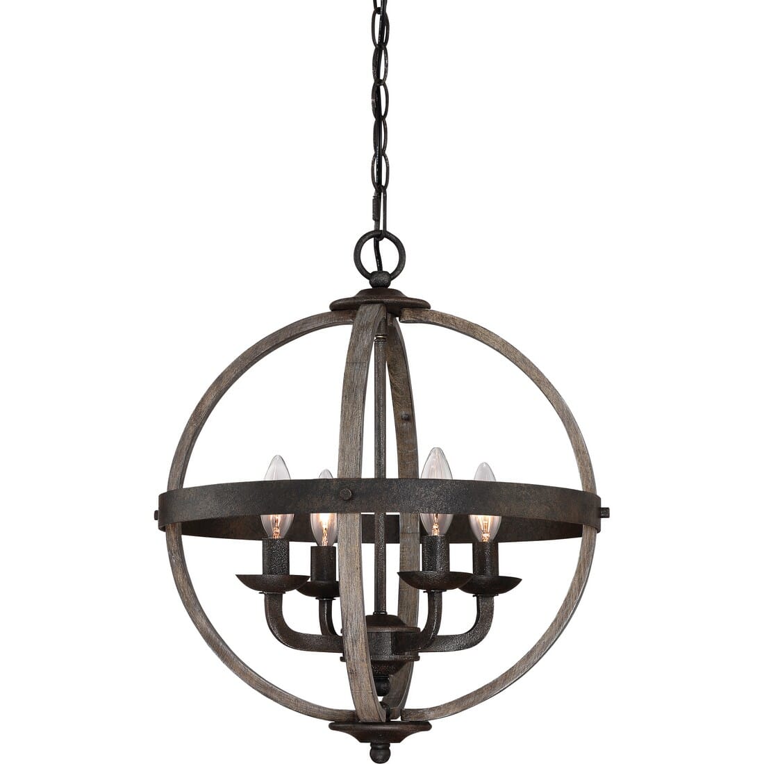 Quoizel Fusion 4-Light 20" Transitional Chandelier in Rustic Black