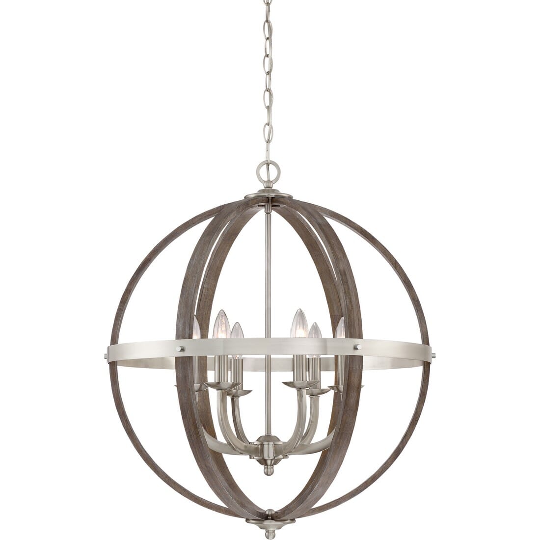 Quoizel Fusion 6-Light 29" Transitional Chandelier in Brushed Nickel