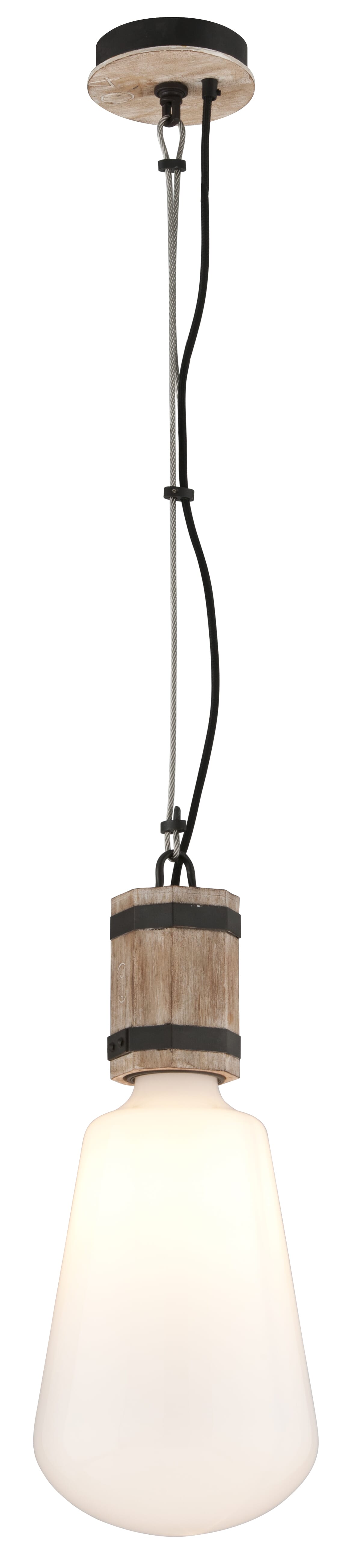 Troy Fulton 21" Pendant Light in Rusty Iron with Salvaged Wood