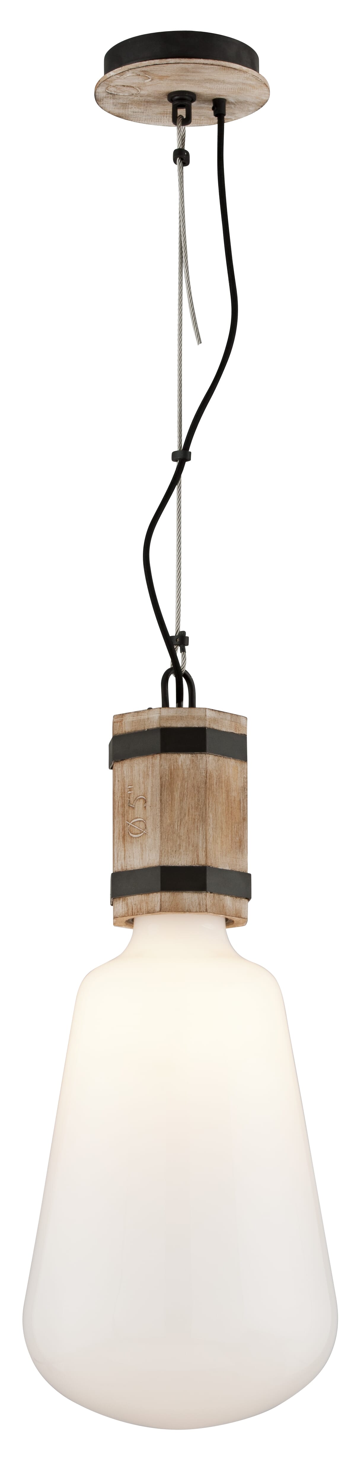 Troy Fulton 28" Pendant Light in Rusty Iron with Salvaged Wood