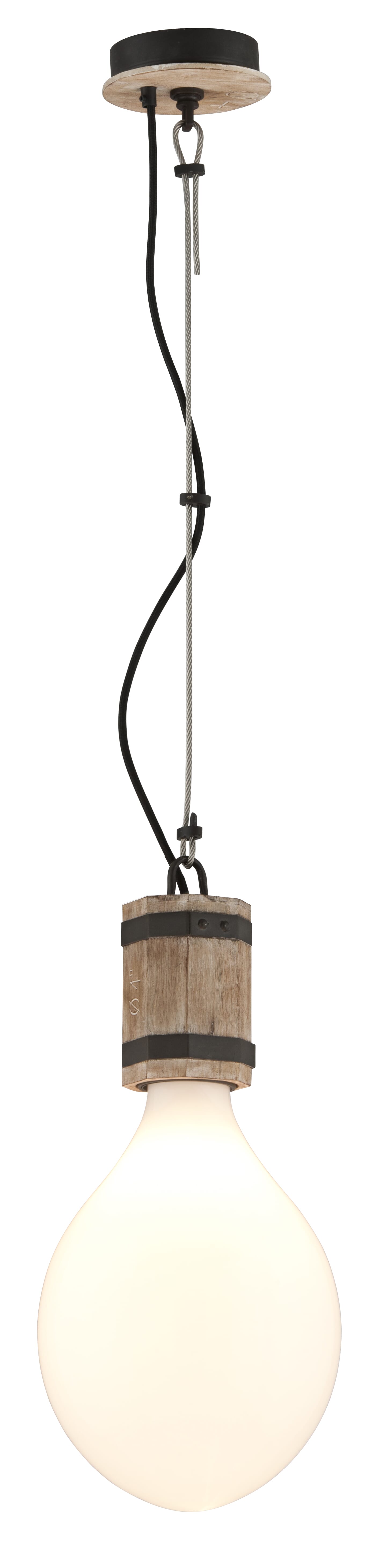 Troy Fulton 21" Pendant Light in Rusty Iron with Salvaged Wood