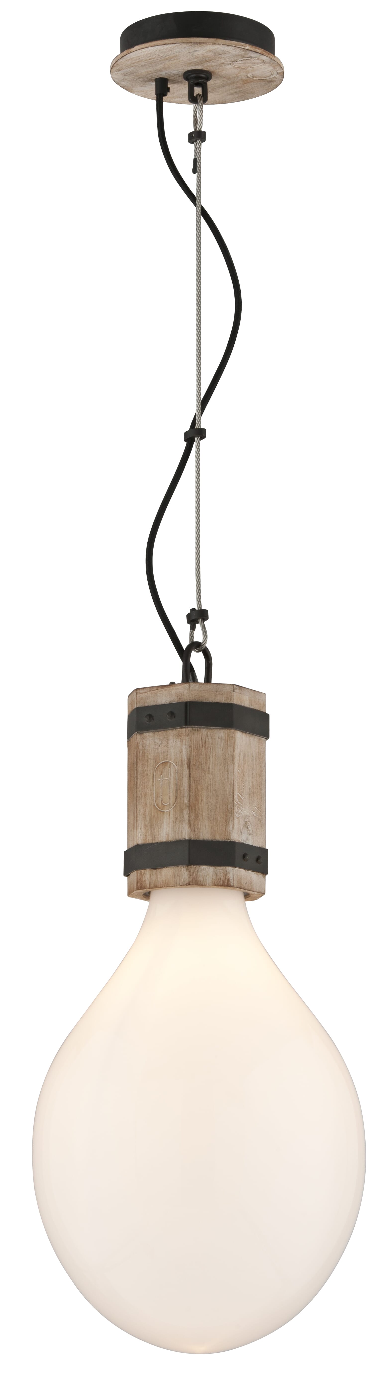 Troy Fulton 27" Pendant Light in Rusty Iron with Salvaged Wood