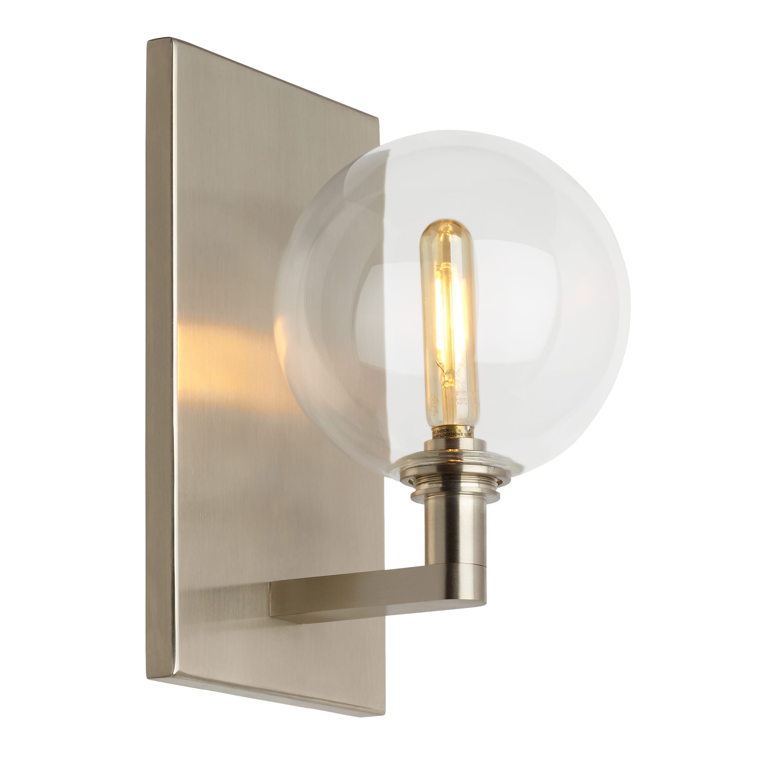 Tech Gambit 9" Wall Sconce in Satin Nickel and Clear