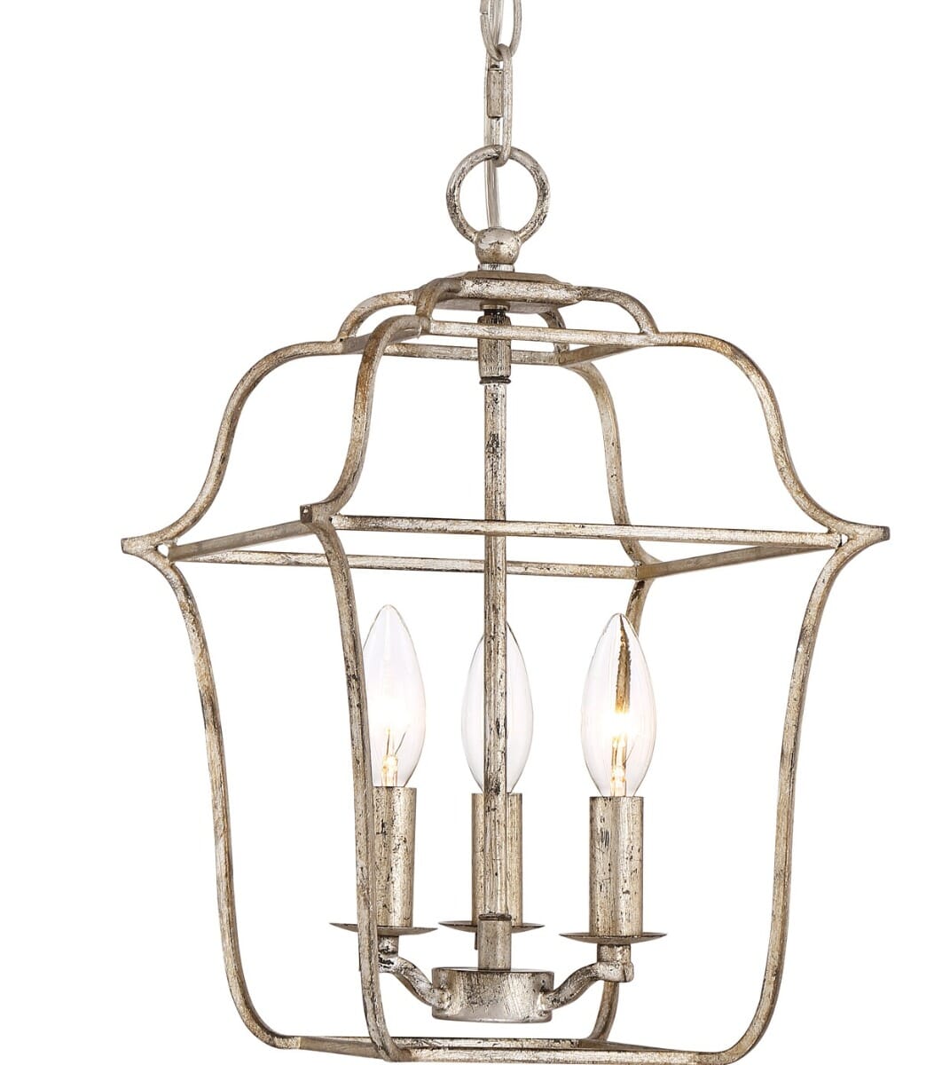 Quoizel Gallery 3-Light 15" Transitional Chandelier in Century Silver Leaf