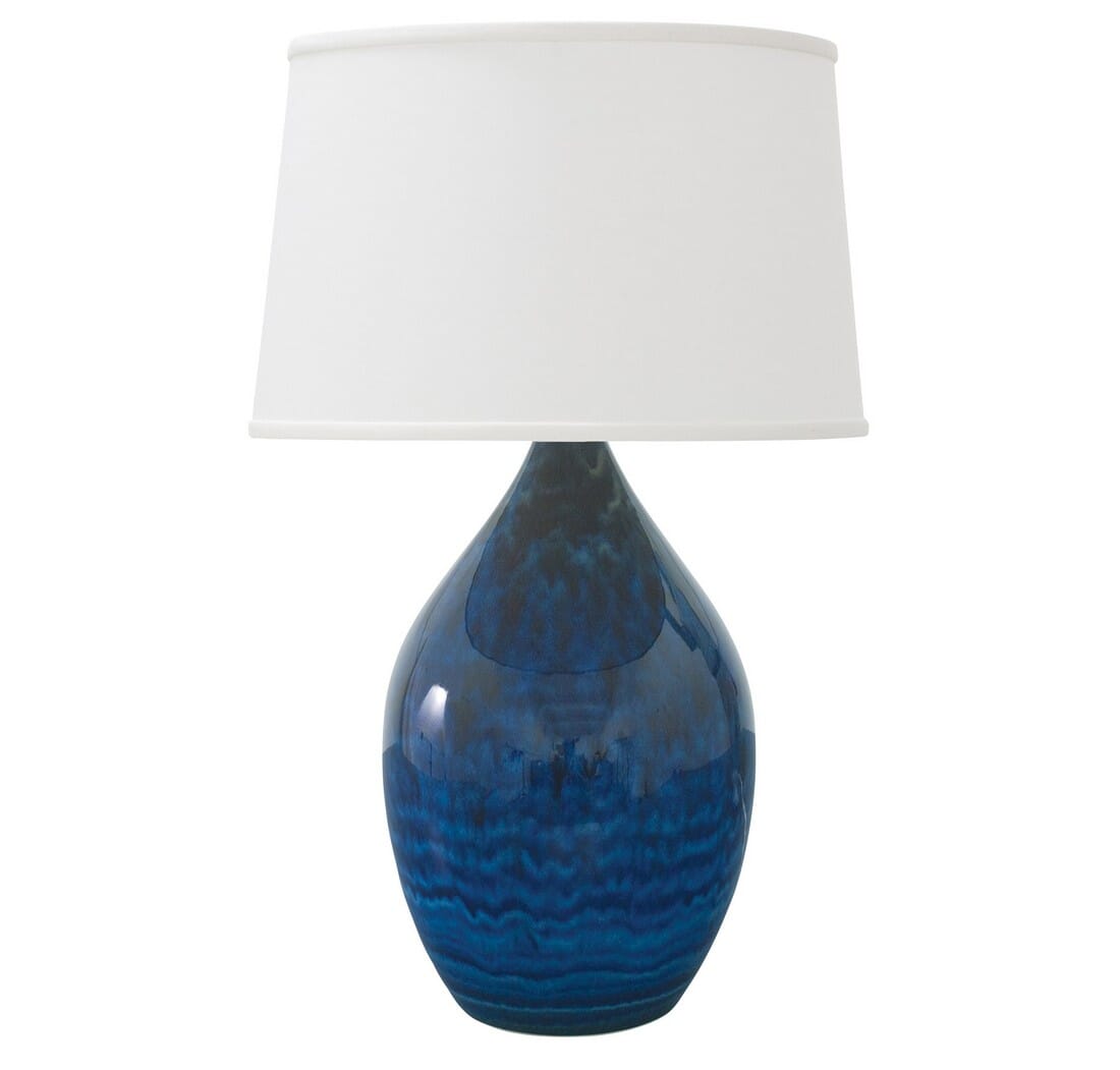 House of Troy Scatchard 18.5" Stoneware Table Lamp in Midnight Blue