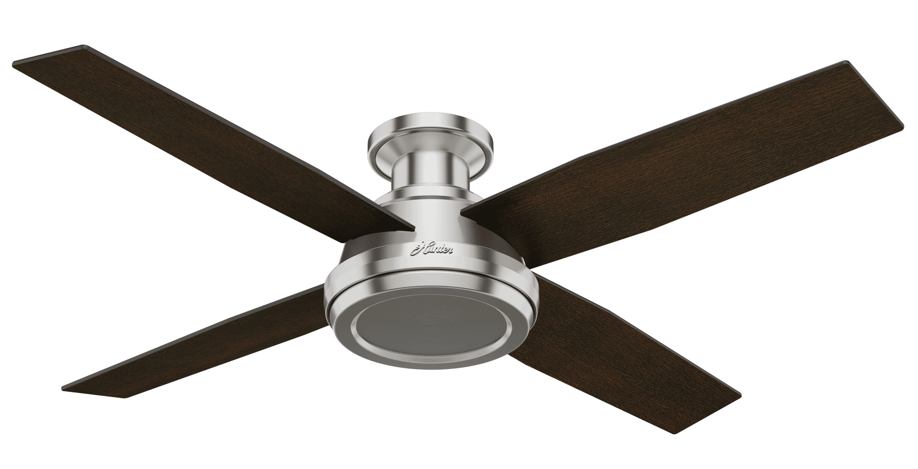 Hunter Dempsey 52" Indoor Flush Mount Ceiling Fan in Brushed Nickel