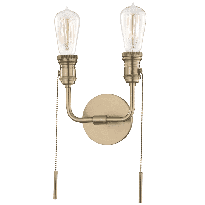 Mitzi Lexi 2-Light 13" Wall Sconce in Aged Brass