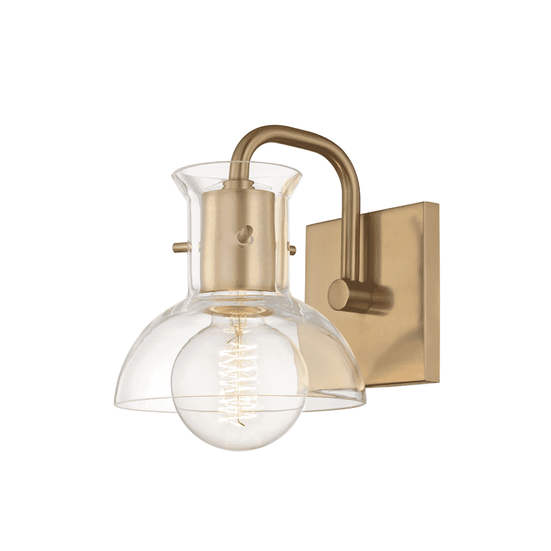 Mitzi Riley 6" Bathroom Vanity Light in Aged Brass