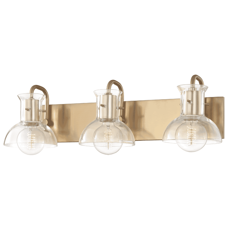 Mitzi Riley 3-Light 24" Bathroom Vanity Light in Aged Brass