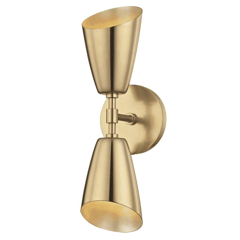 Mitzi Kai 2-Light 15" Wall Sconce in Aged Brass