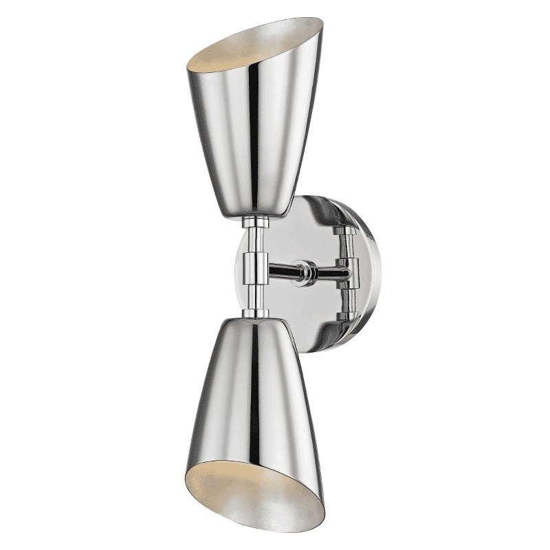 Mitzi Kai 2-Light 15" Wall Sconce in Polished Nickel