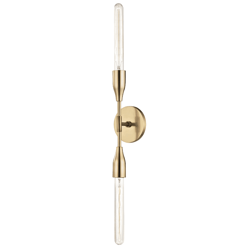 Mitzi Tara 2-Light 30" Wall Sconce in Aged Brass